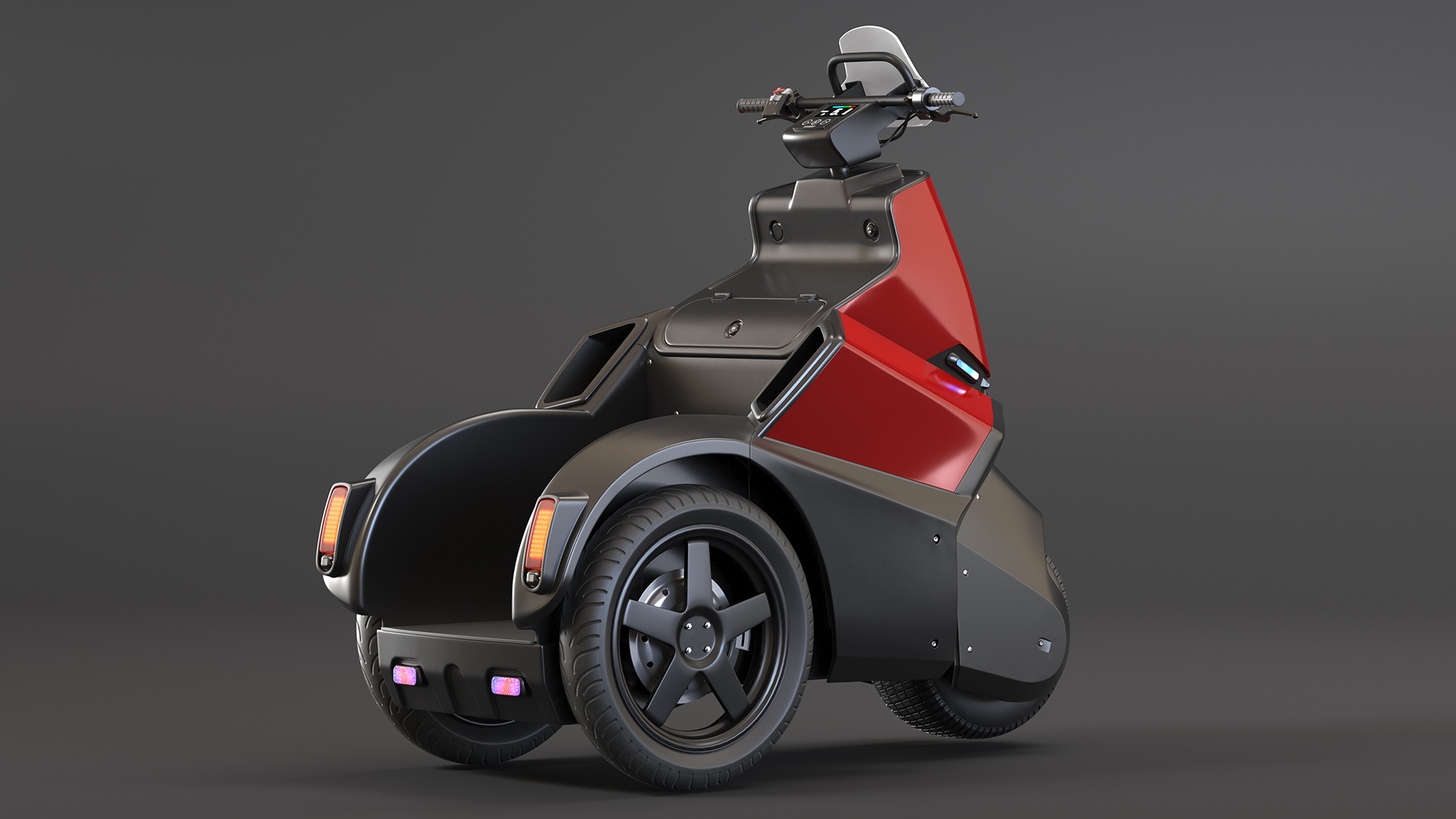3D Electric Bike Red Light model