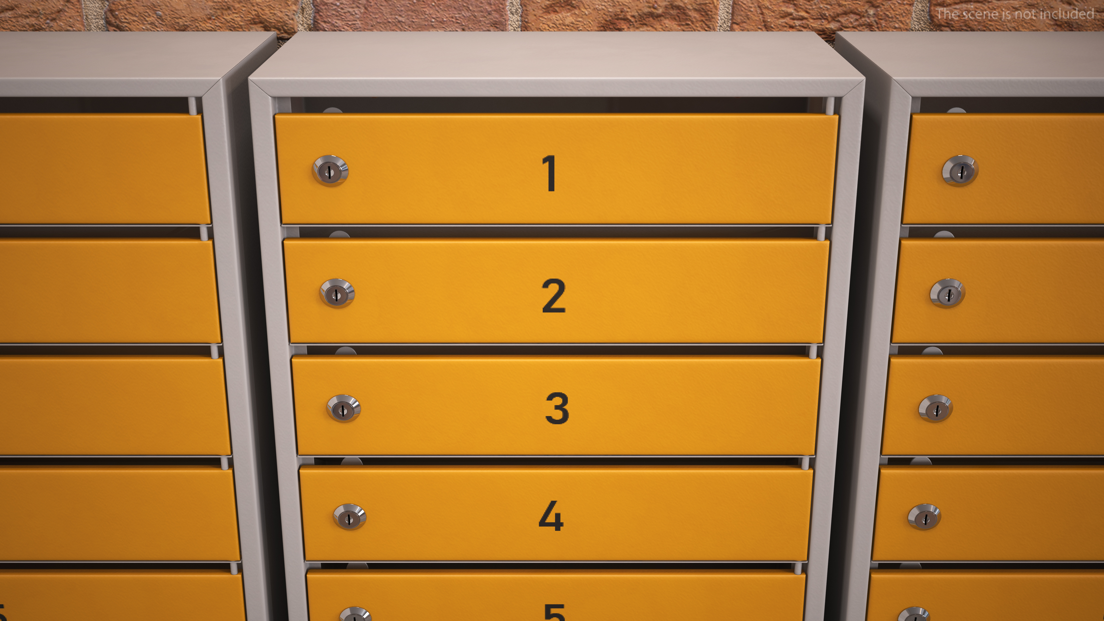 3D Block of 12 Apartment Mailboxes