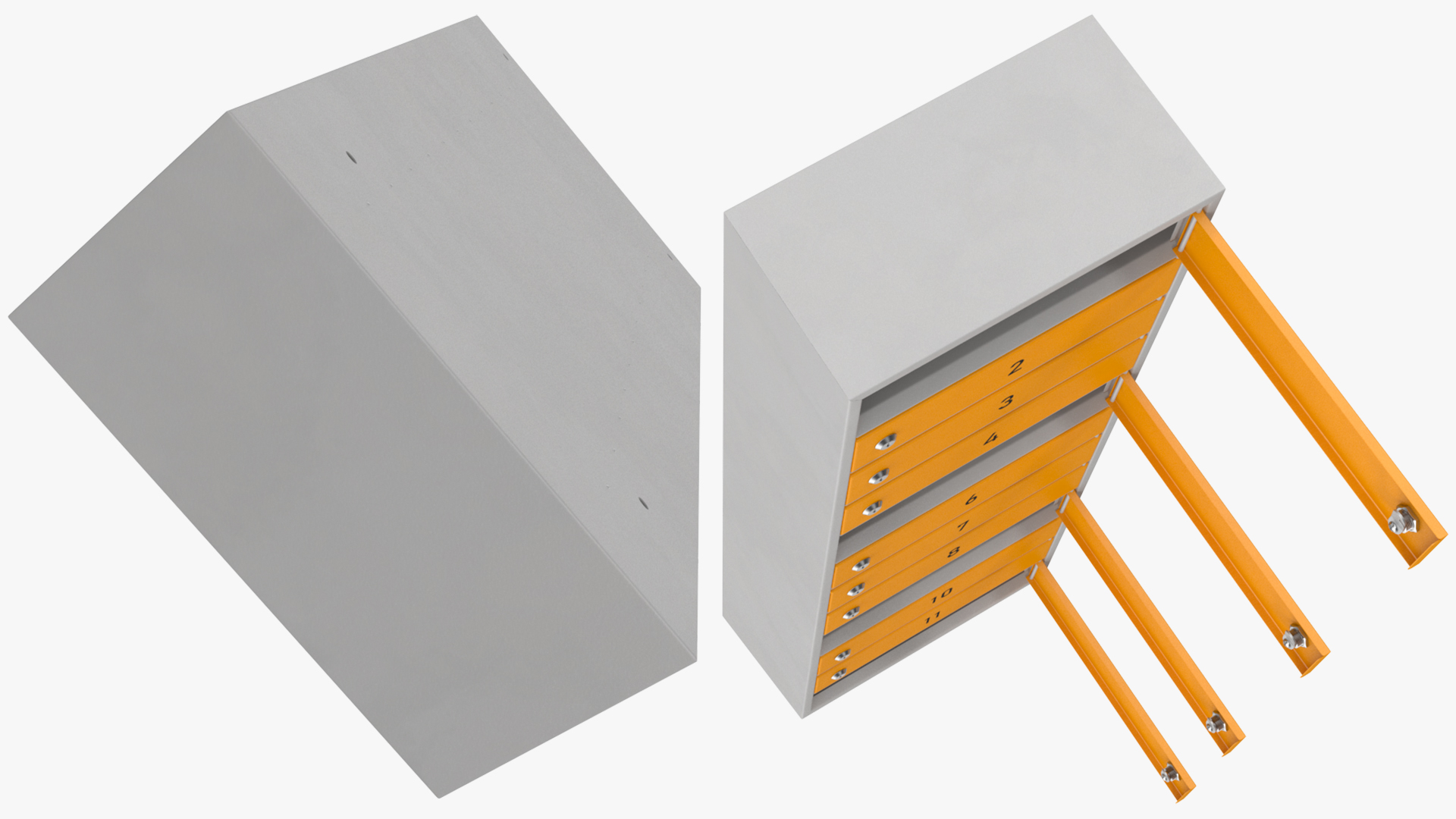 3D Block of 12 Apartment Mailboxes