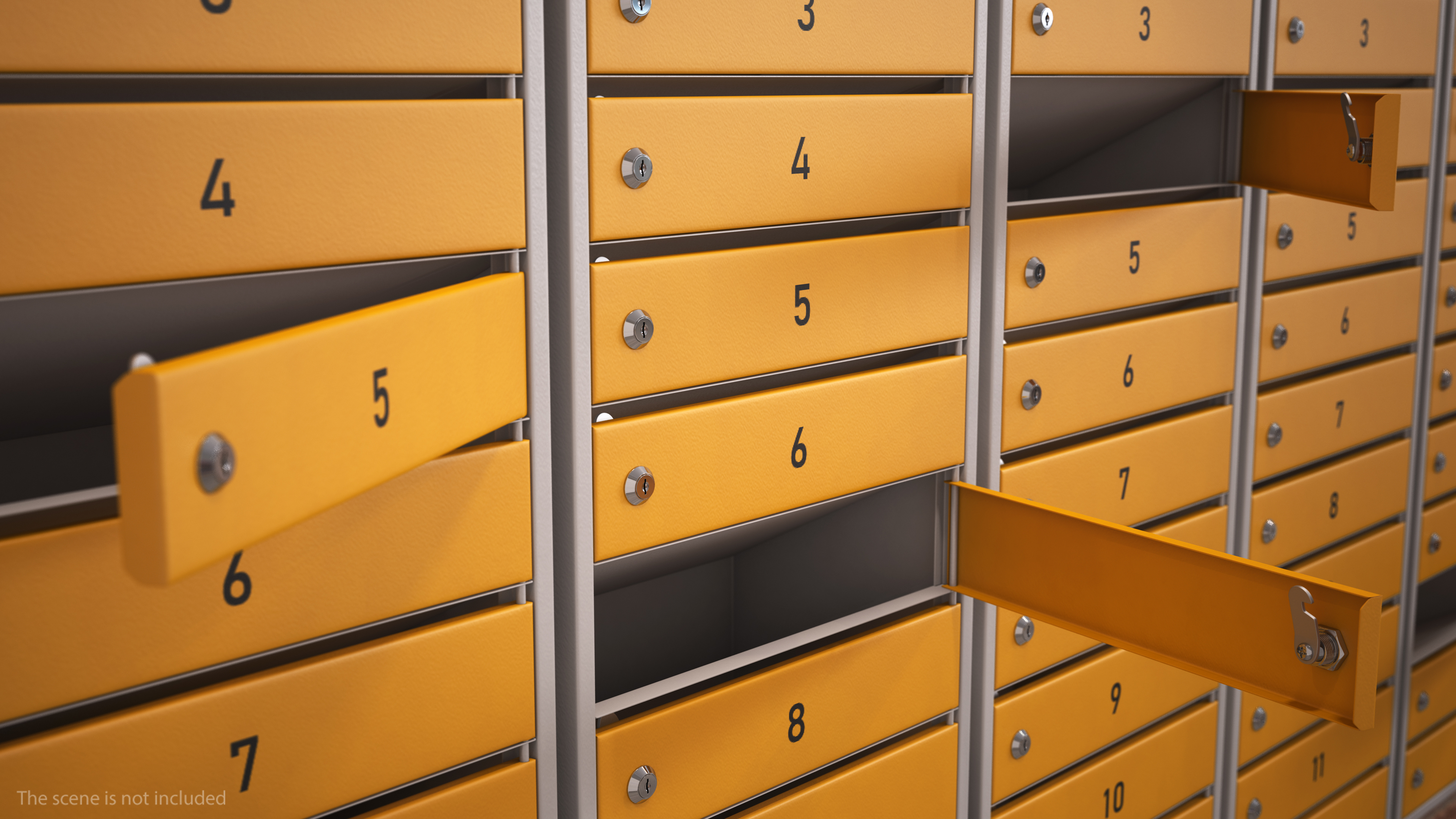 3D Block of 12 Apartment Mailboxes