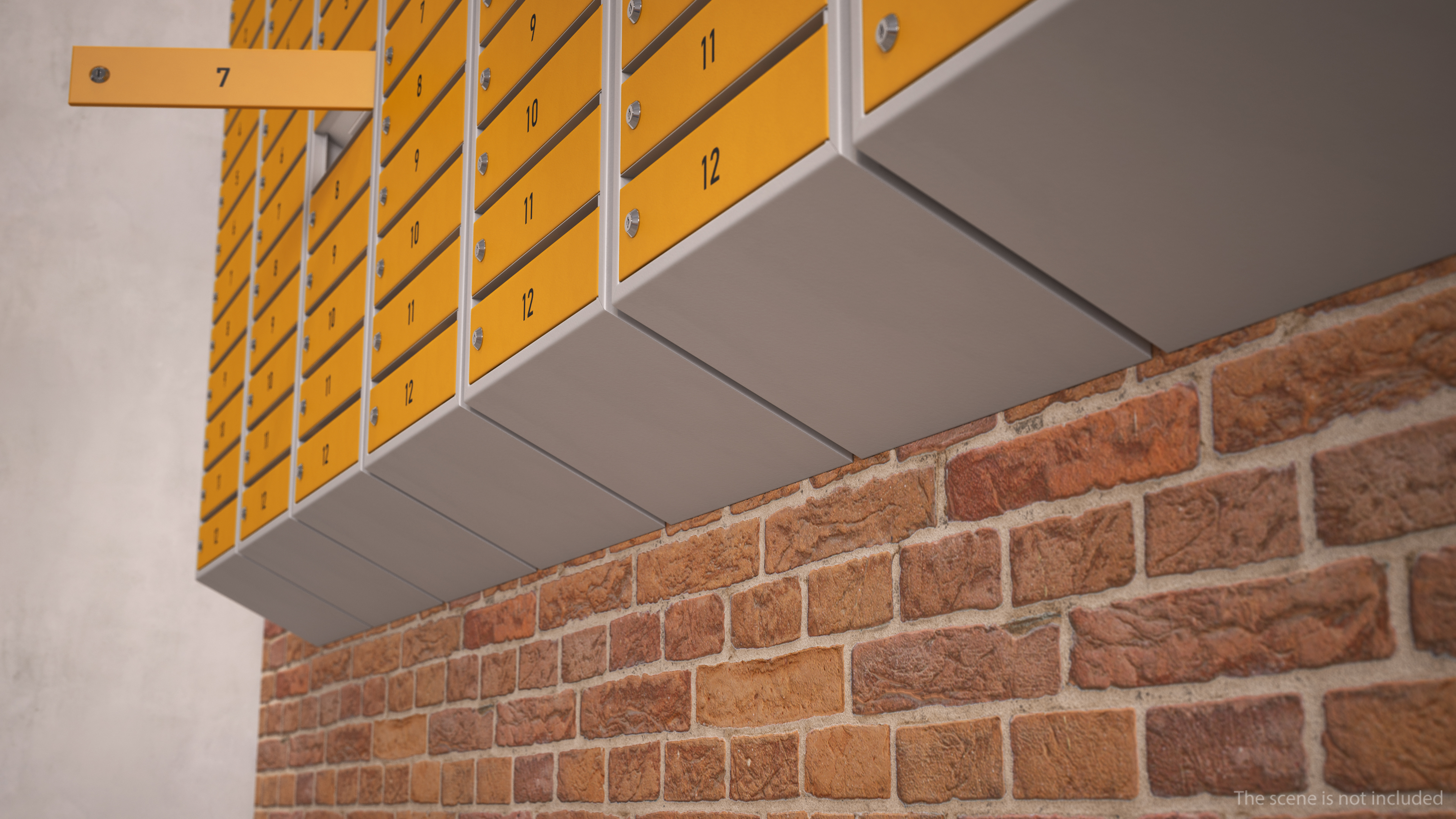 3D Block of 12 Apartment Mailboxes