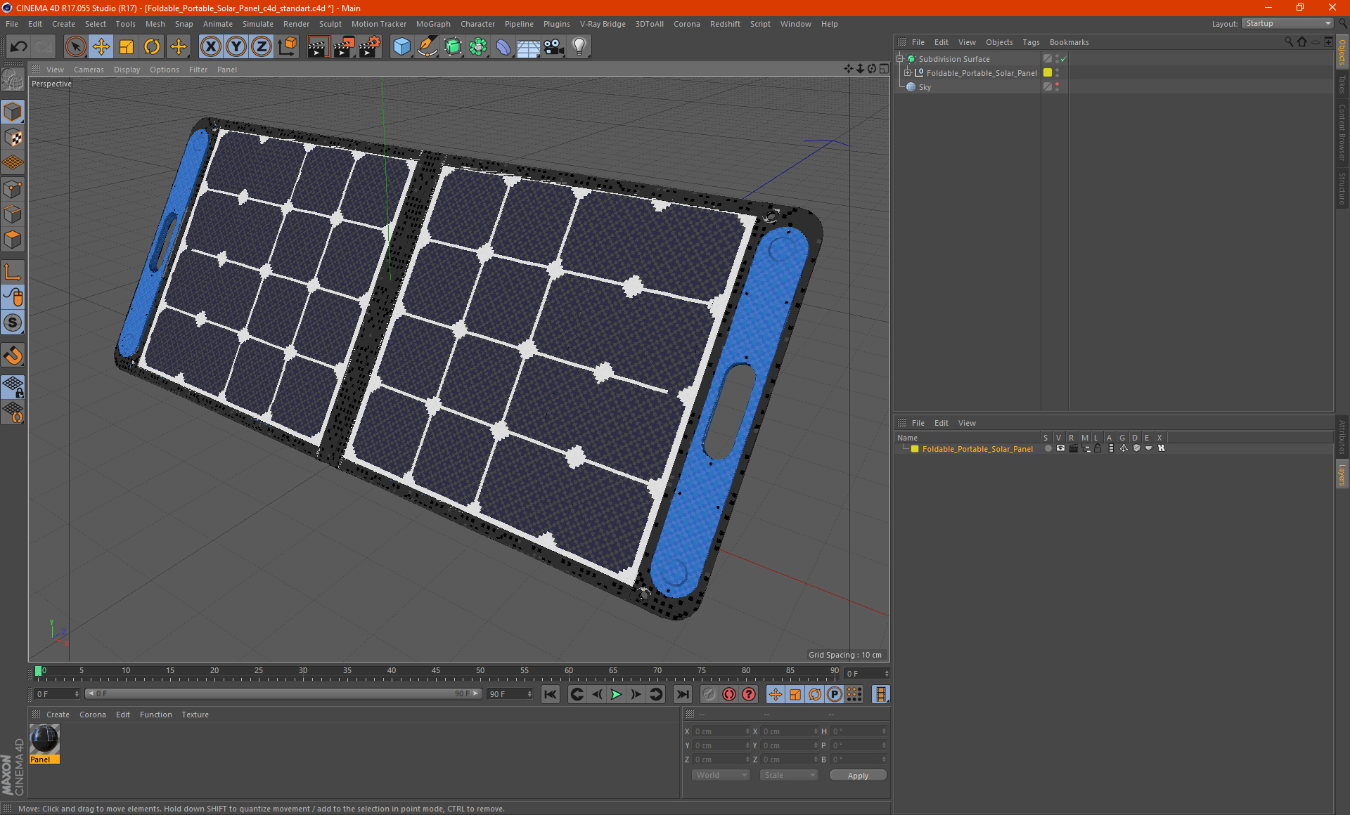 Foldable Portable Solar Panel 3D model