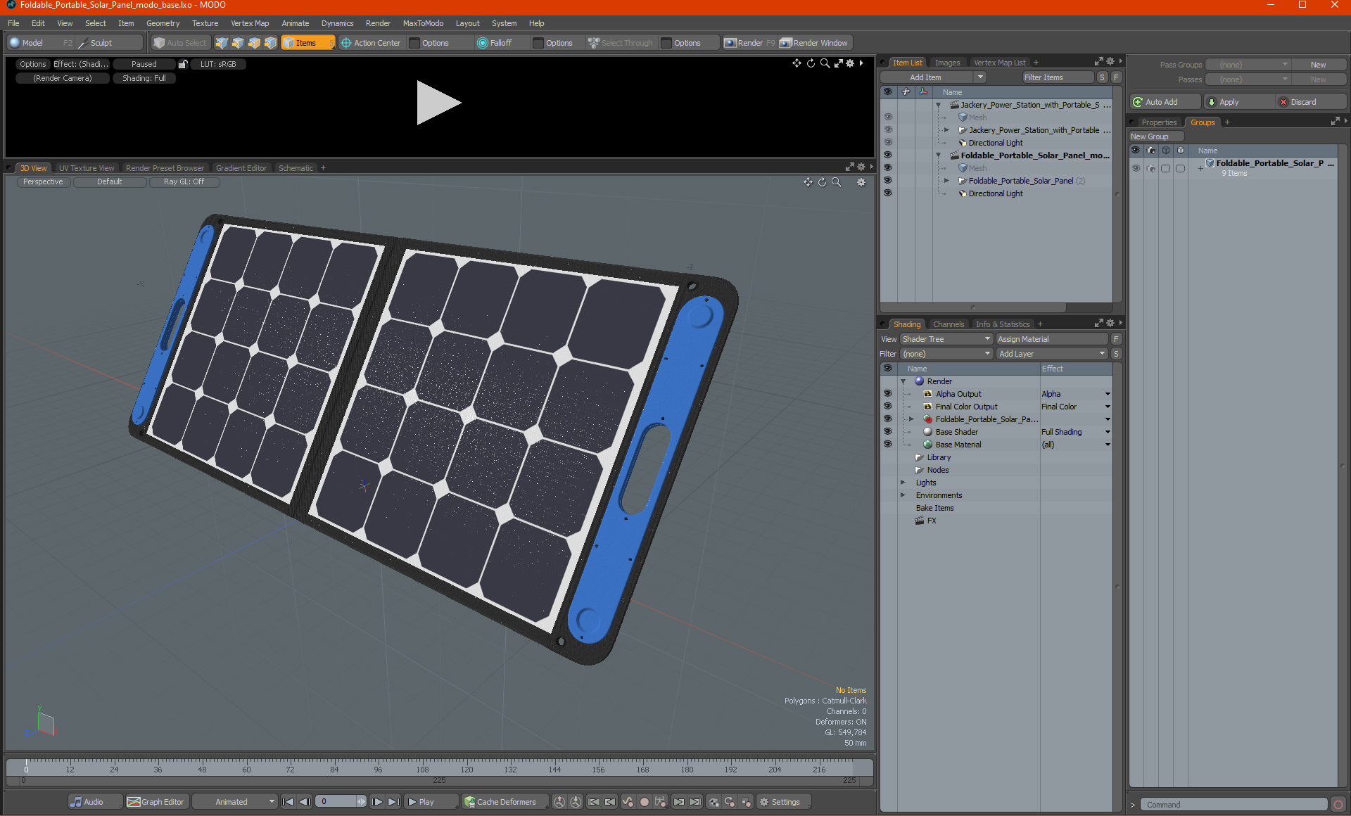 Foldable Portable Solar Panel 3D model