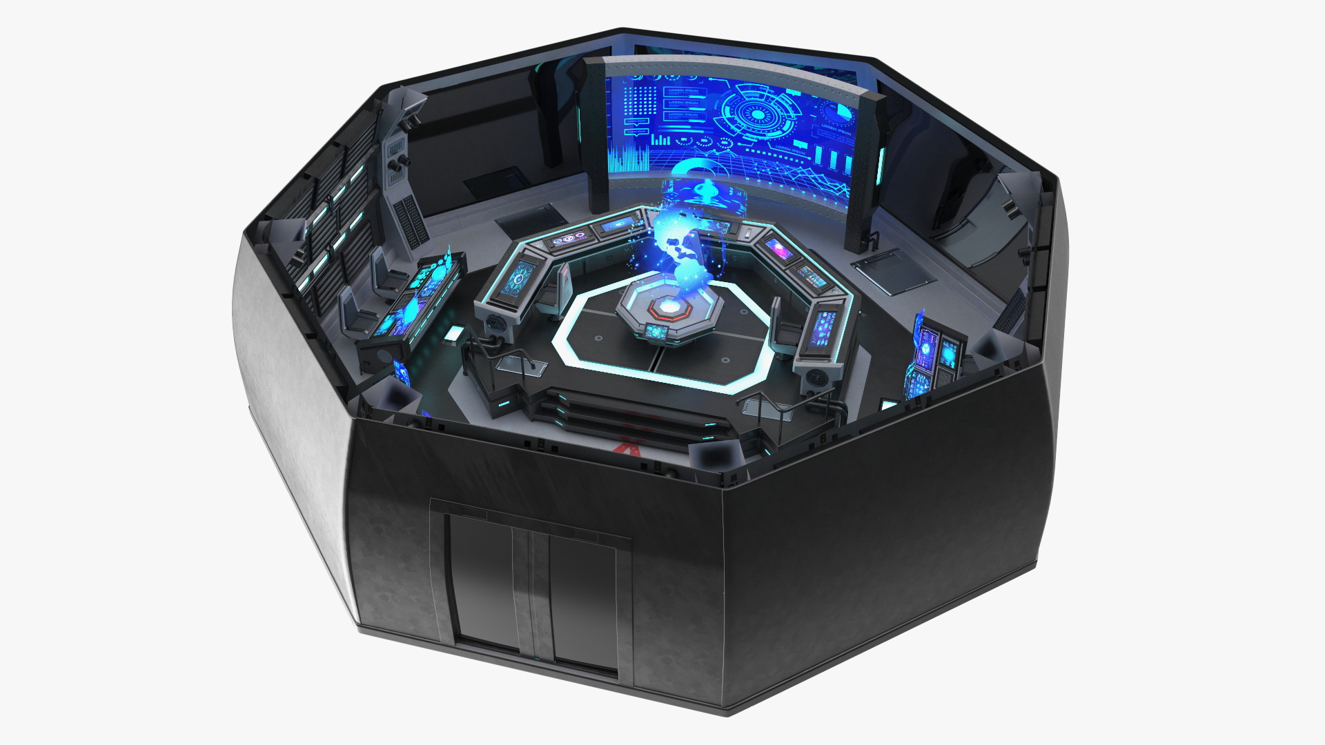 3D Futuristic Science Fiction Command Center