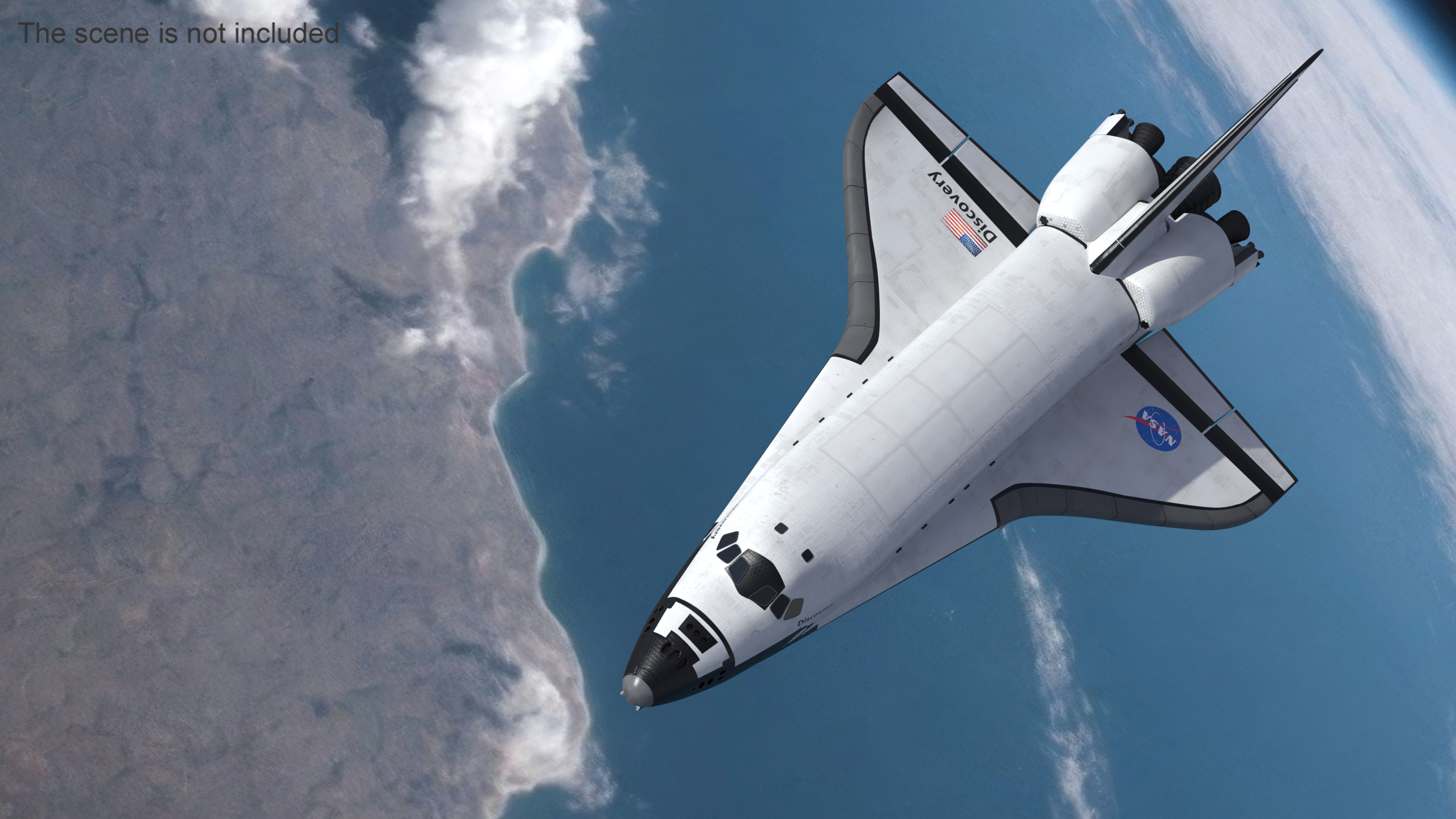 3D NASA Space Shuttle Discovery model