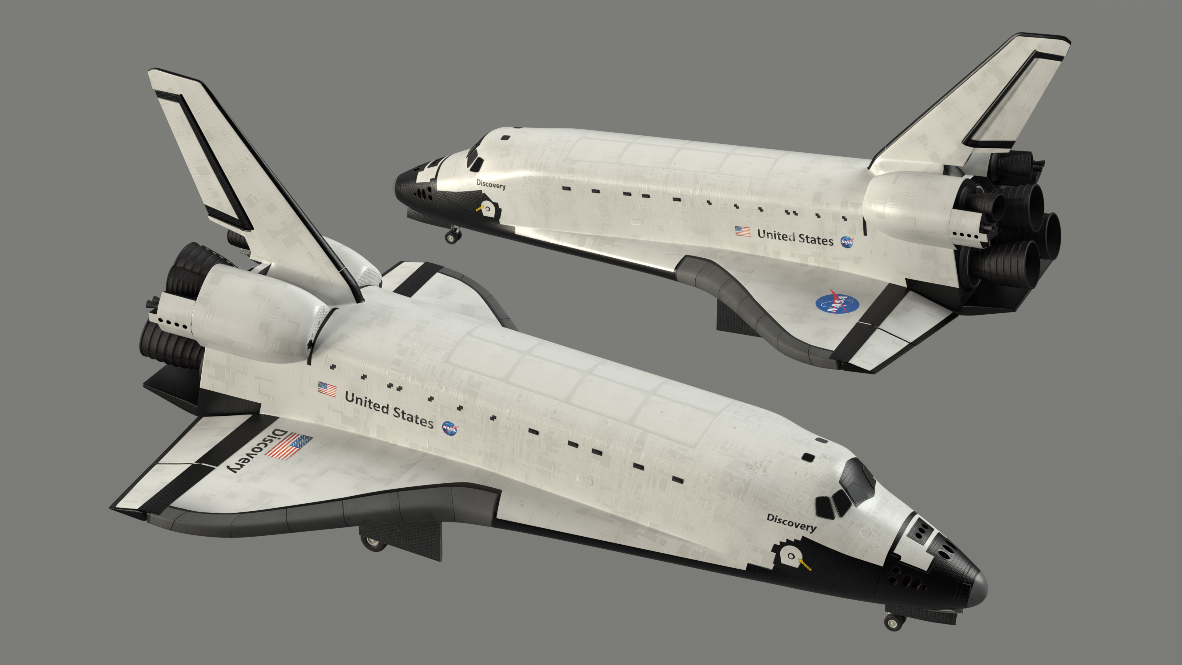 3D NASA Space Shuttle Discovery model