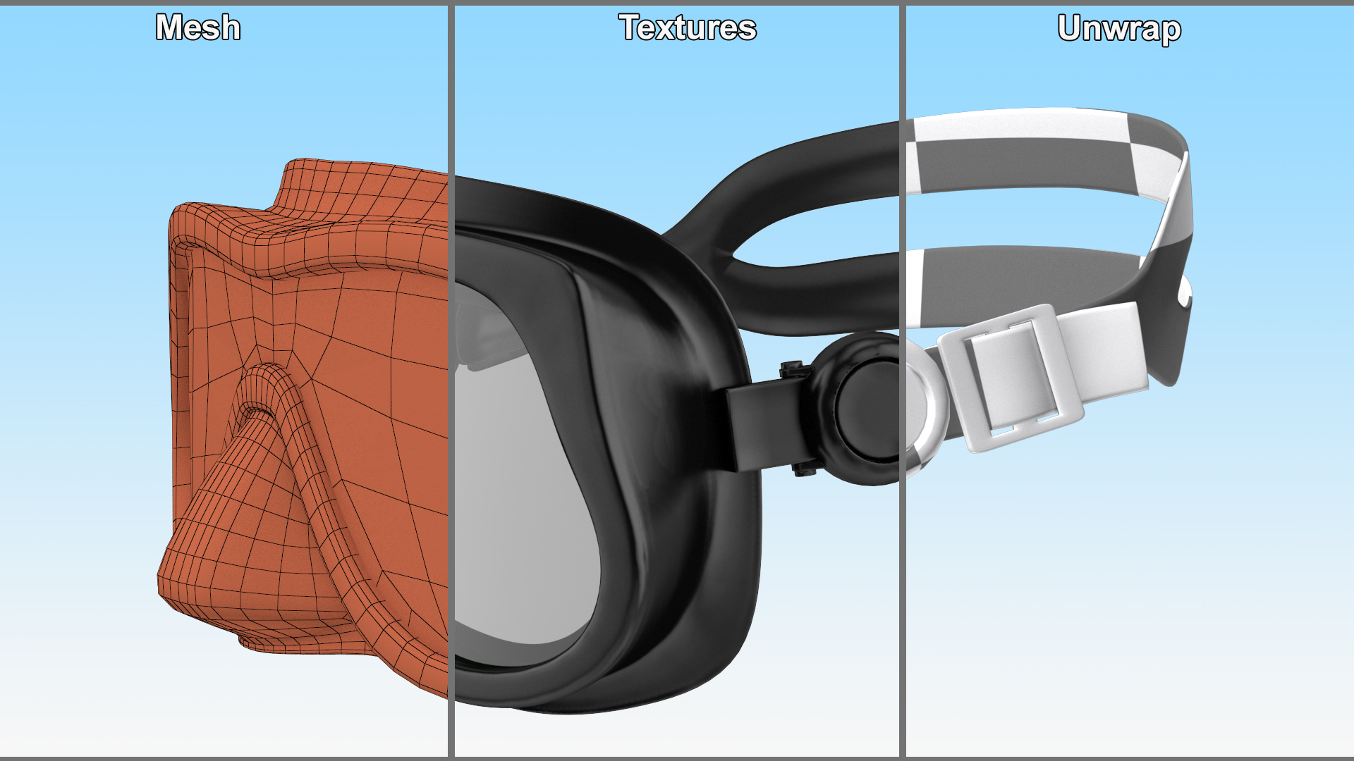 Professional Diving Mask 3D model