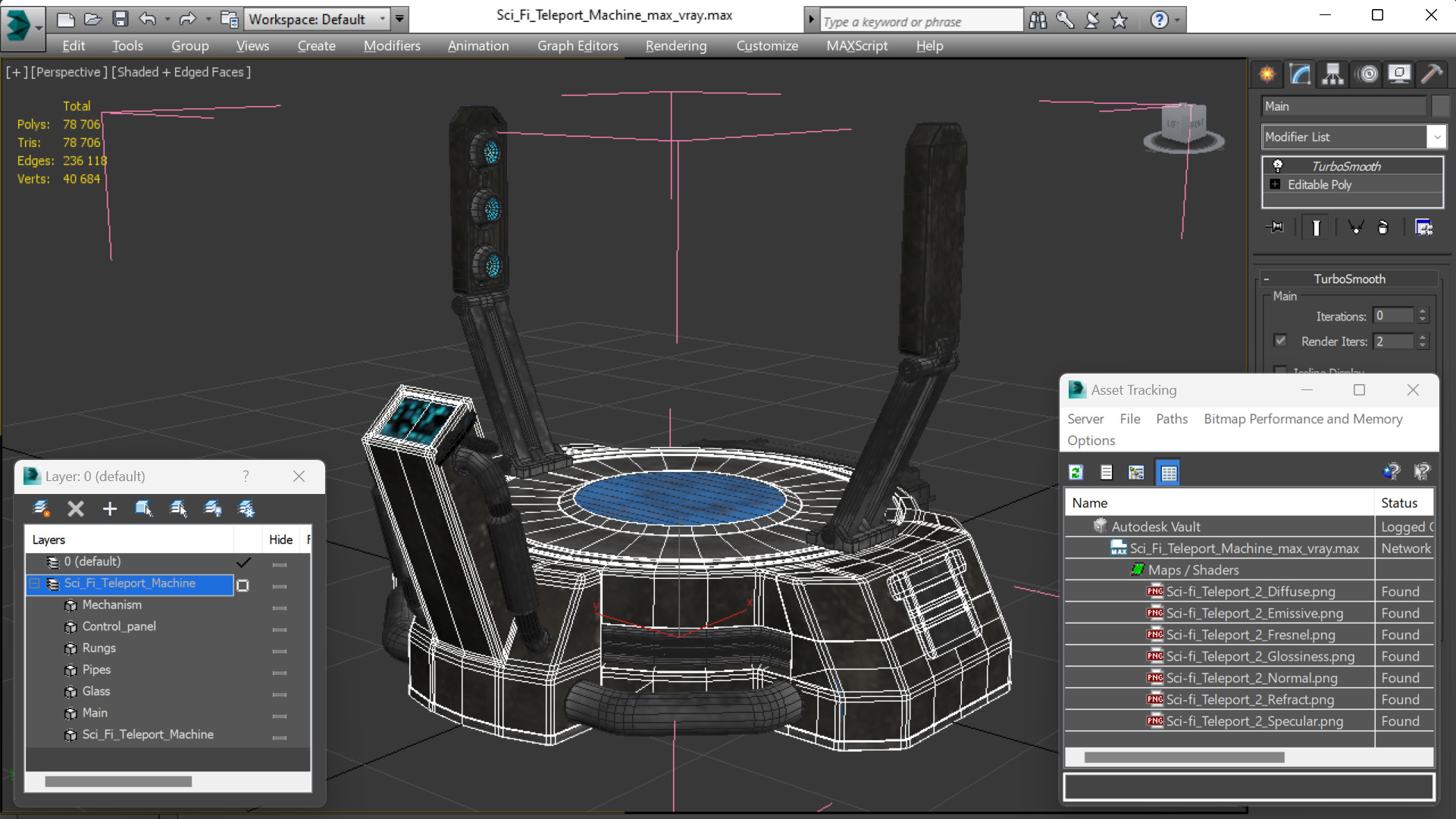 3D Sci Fi Teleport Machine model