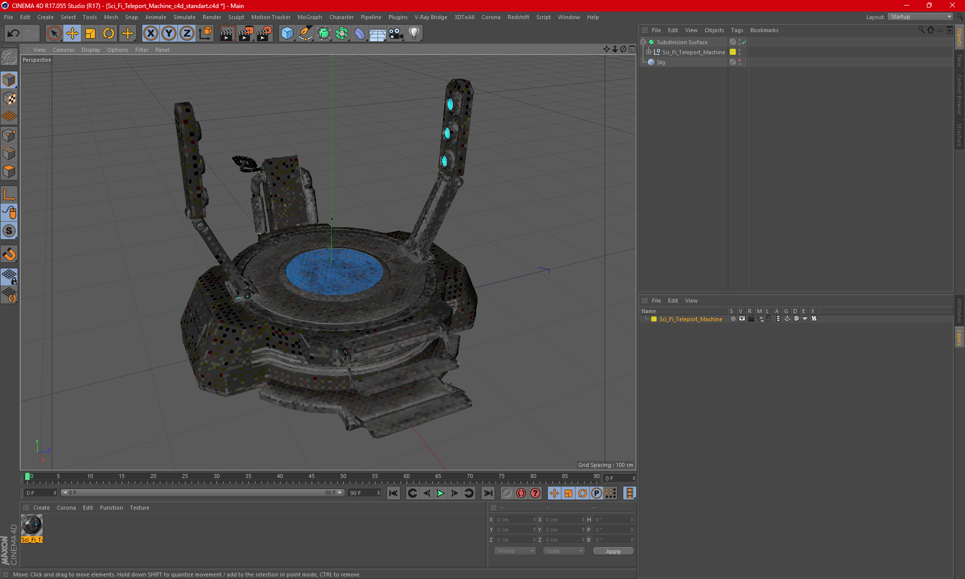 3D Sci Fi Teleport Machine model