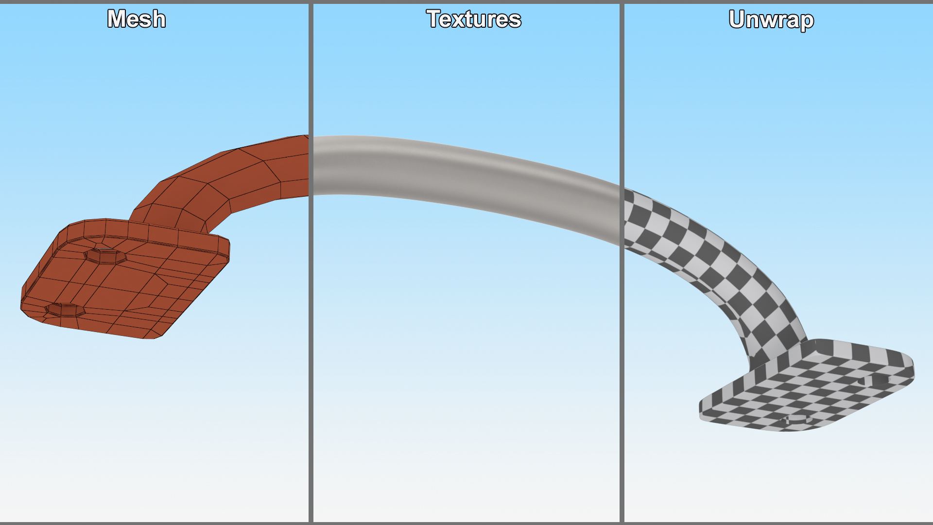 3D Kitchen Cabinet Handle Traditional Silver