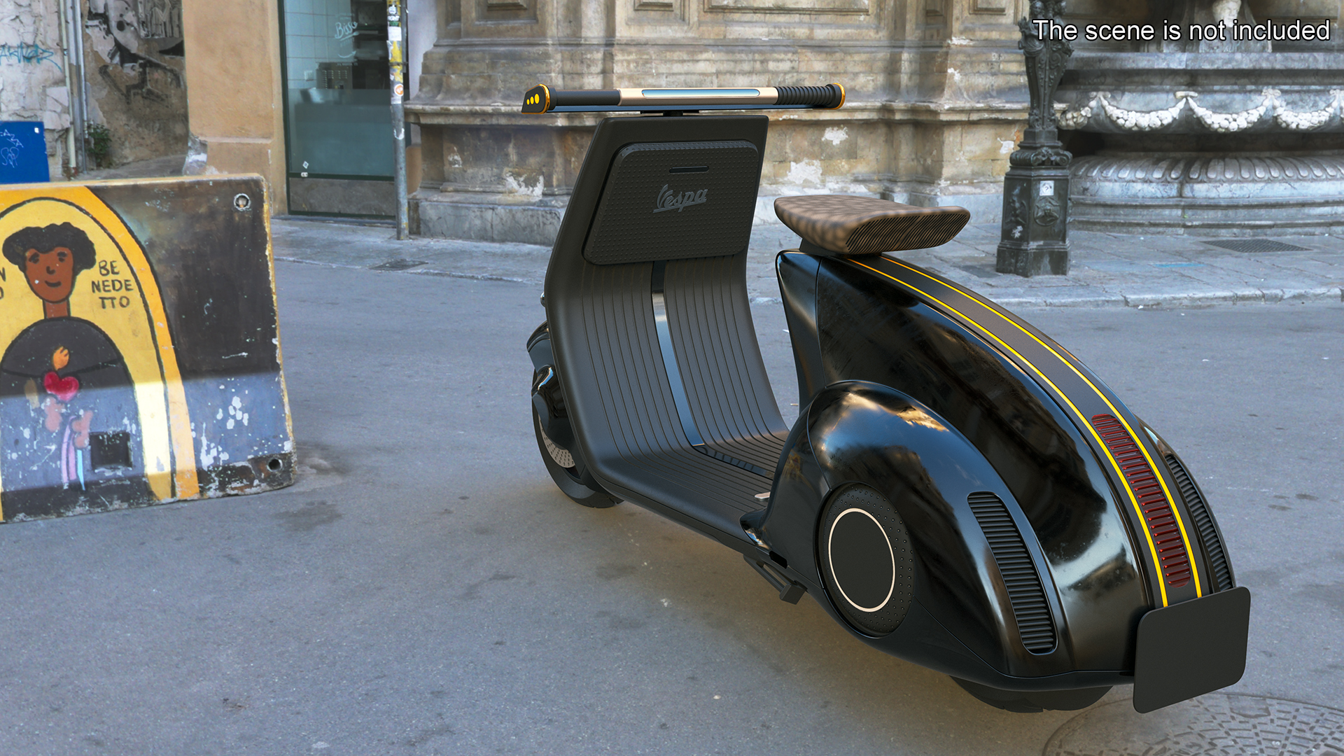 3D model Futuristic Electric Scooter Black Rigged
