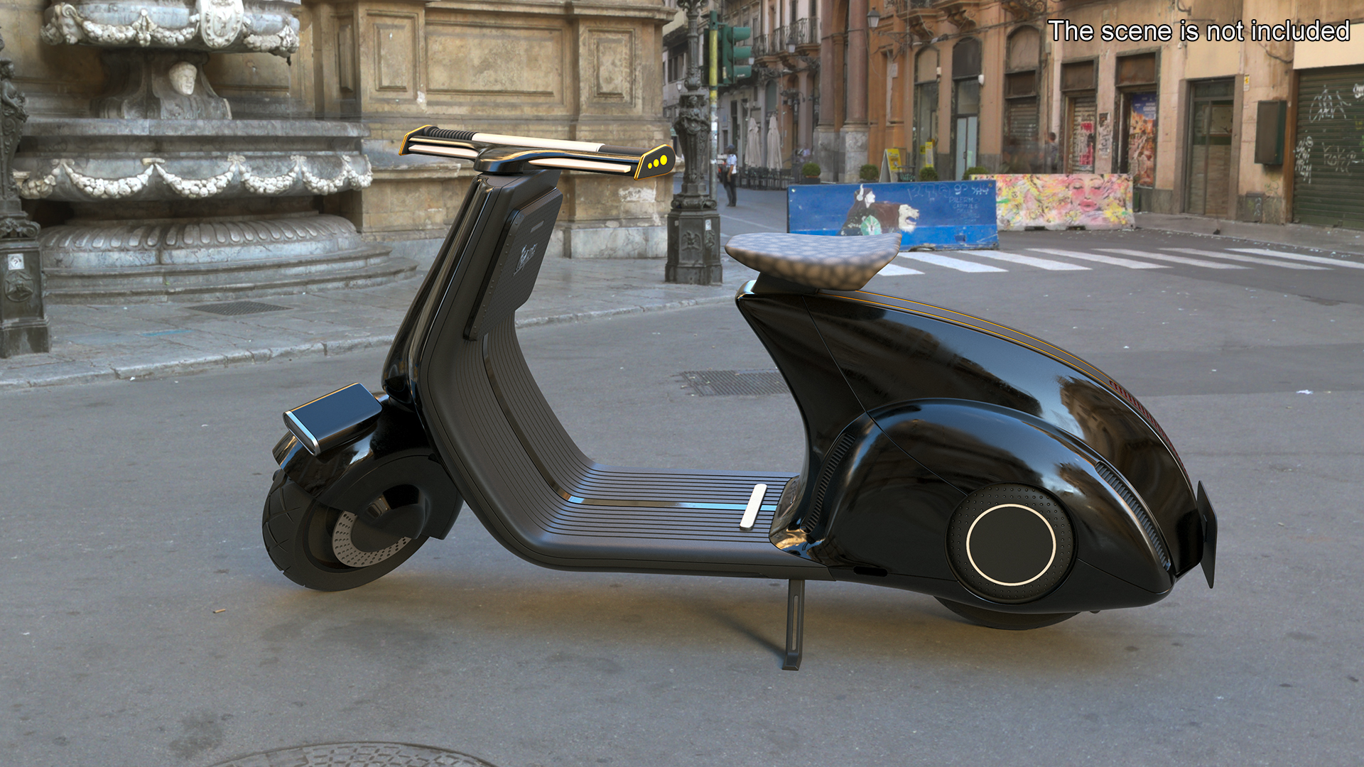 3D model Futuristic Electric Scooter Black Rigged