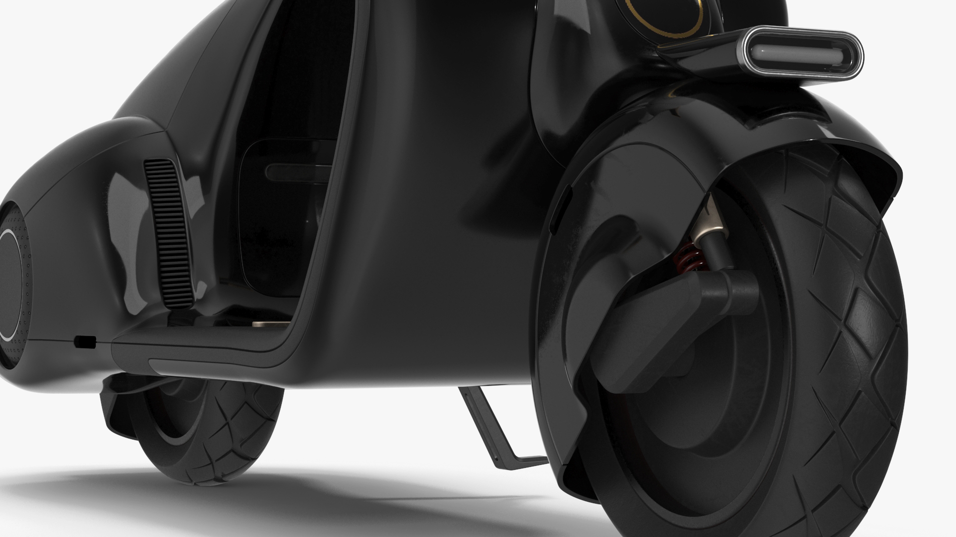 3D model Futuristic Electric Scooter Black Rigged