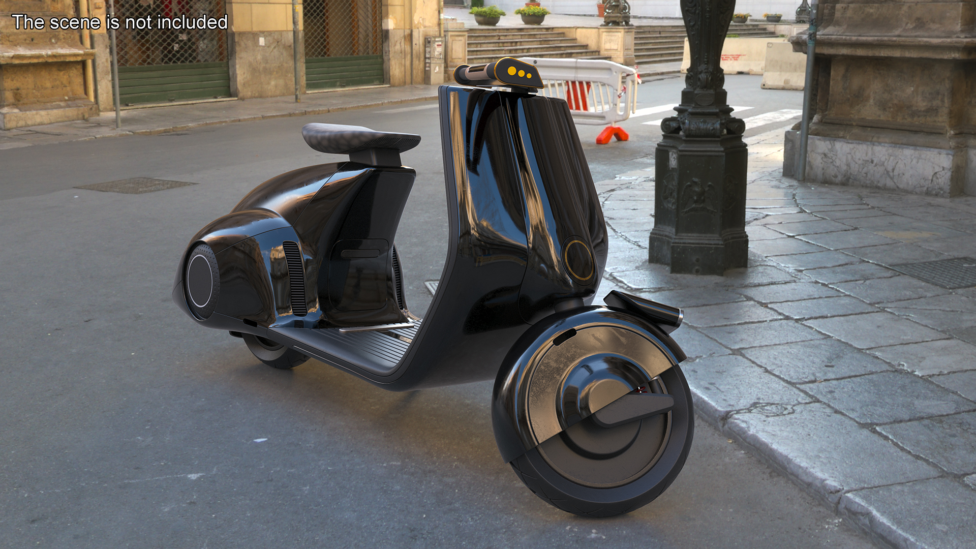 3D model Futuristic Electric Scooter Black Rigged