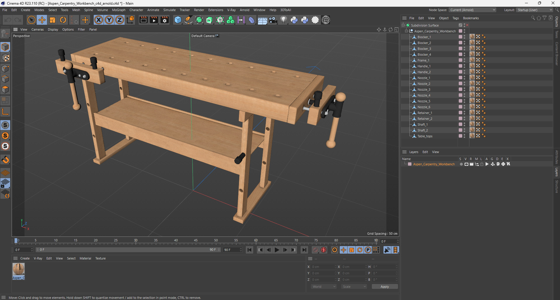 3D model Aspen Carpentry Workbench