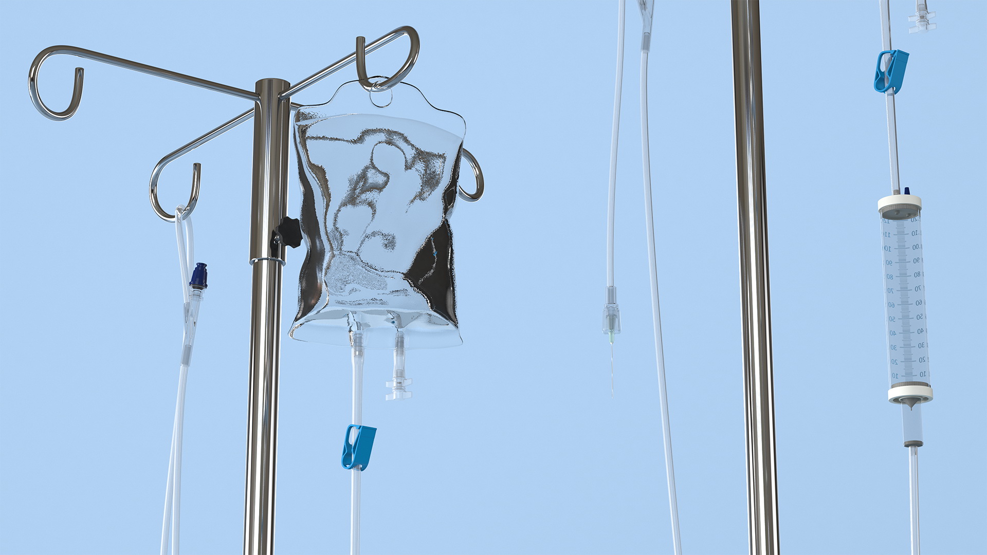 3D model IV Fluid Solution Bag Dropper Stand