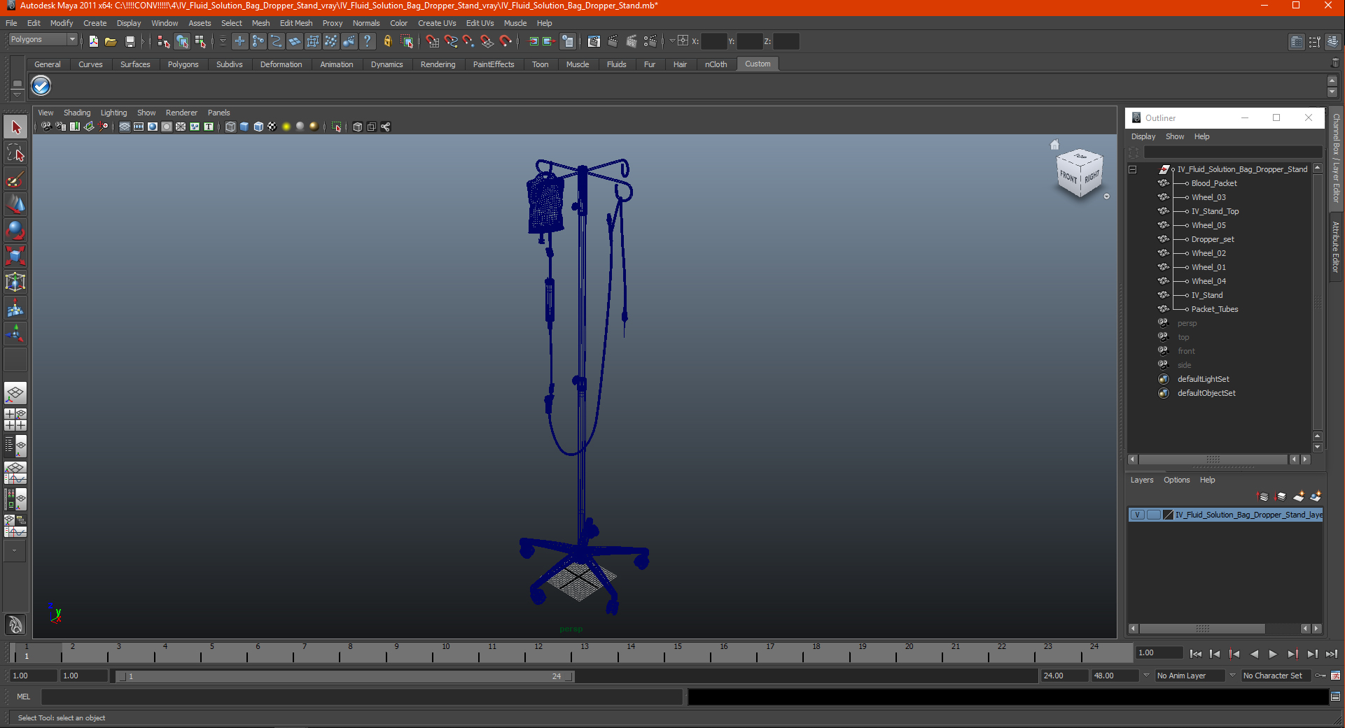 3D model IV Fluid Solution Bag Dropper Stand