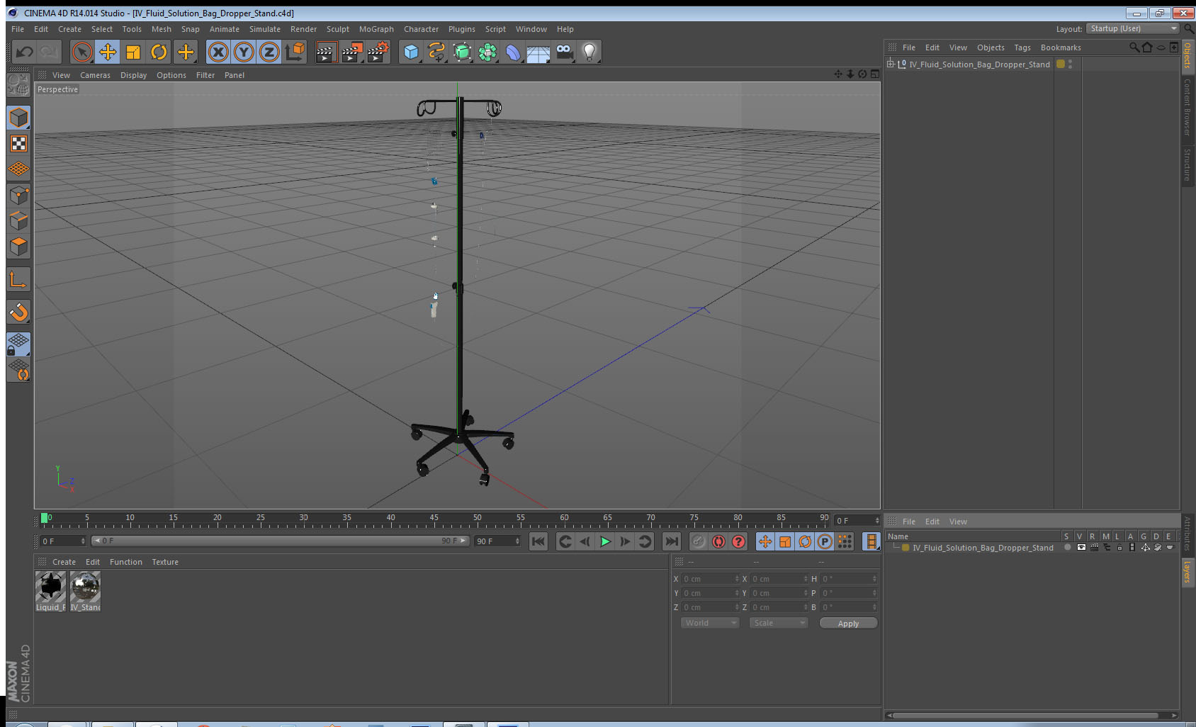 3D model IV Fluid Solution Bag Dropper Stand