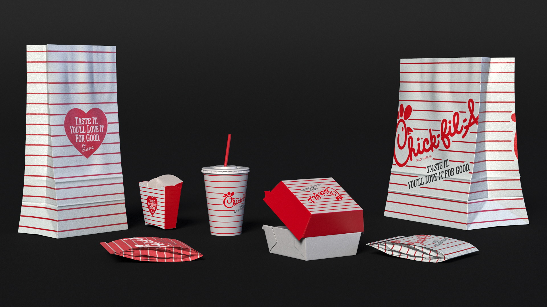 Chick fil A Fast Food Packaging Set, view 2