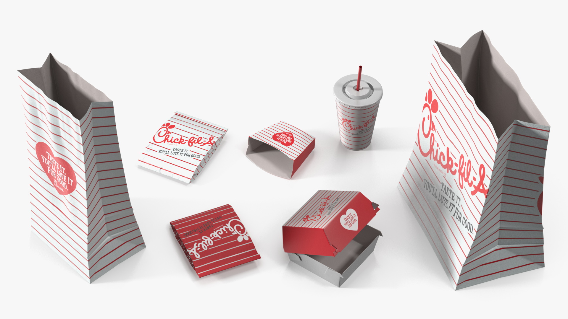 Chick fil A Fast Food Packaging Set, view 3