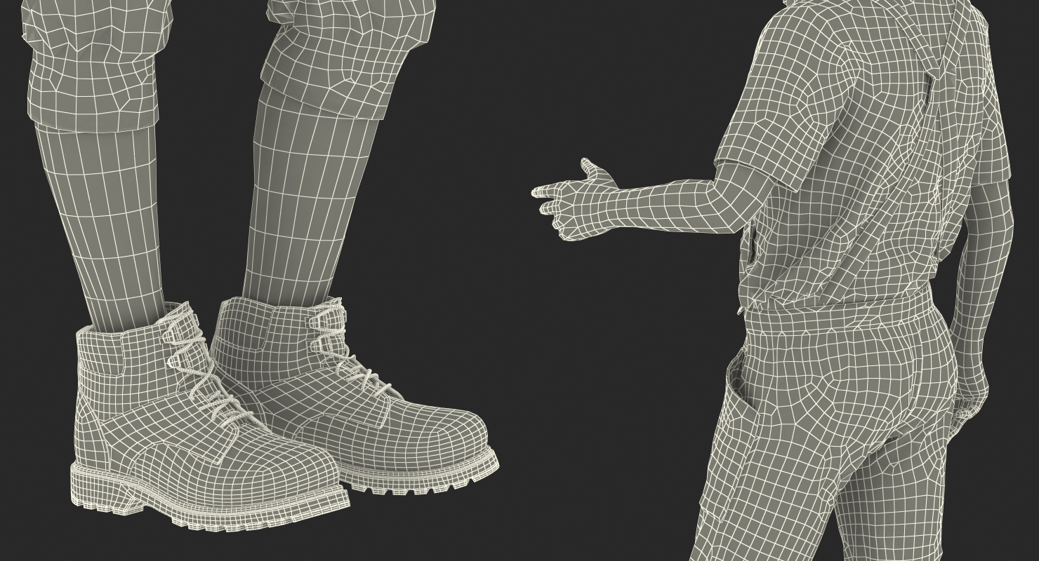 3D model Realistic Vintage Boy Standing Pose