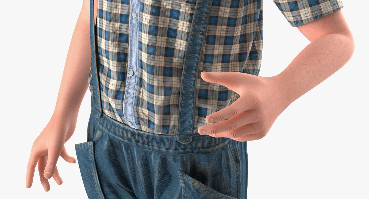 3D model Realistic Vintage Boy Standing Pose