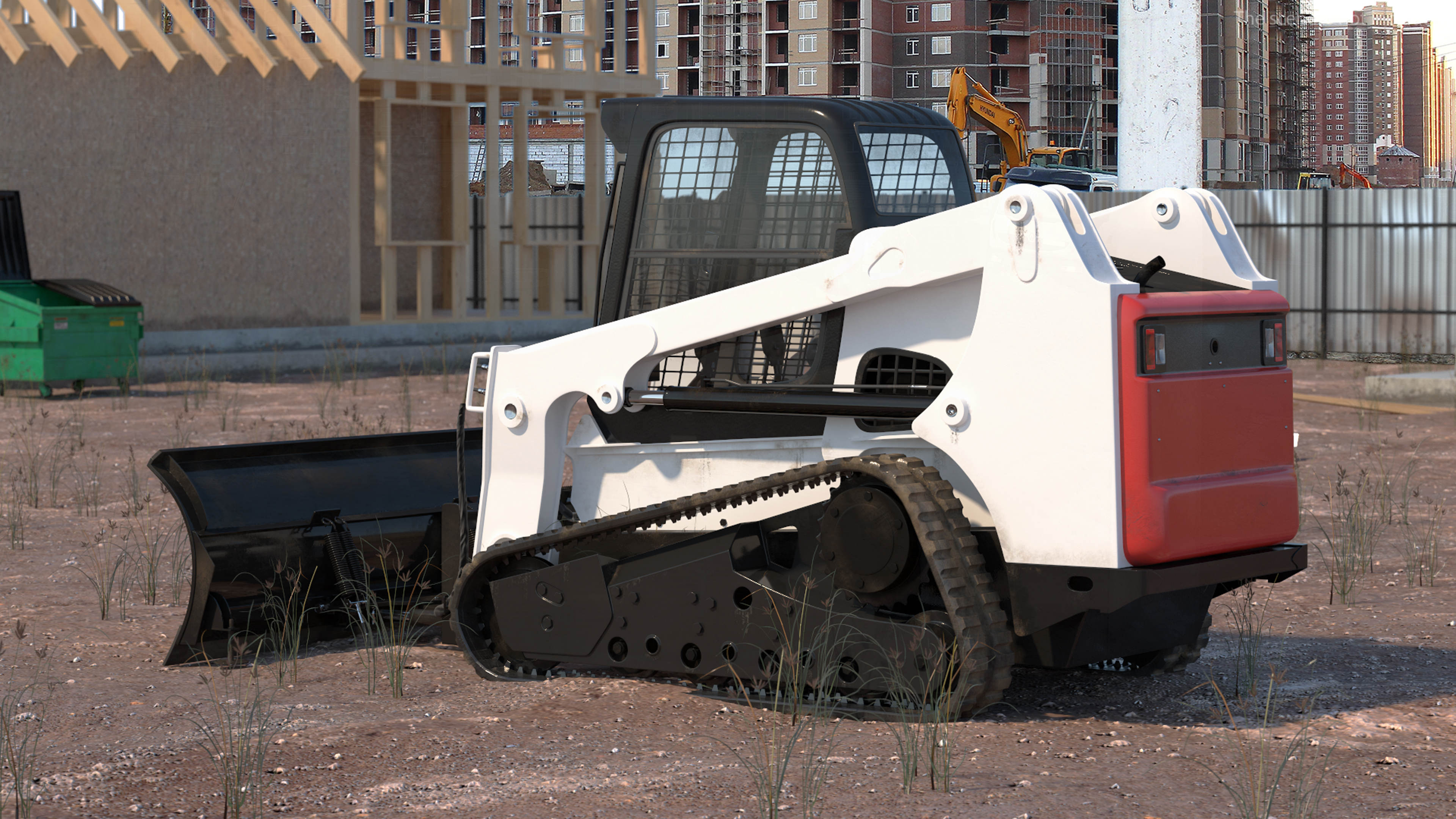 3D Compact Track Loader Rigged for Cinema 4D