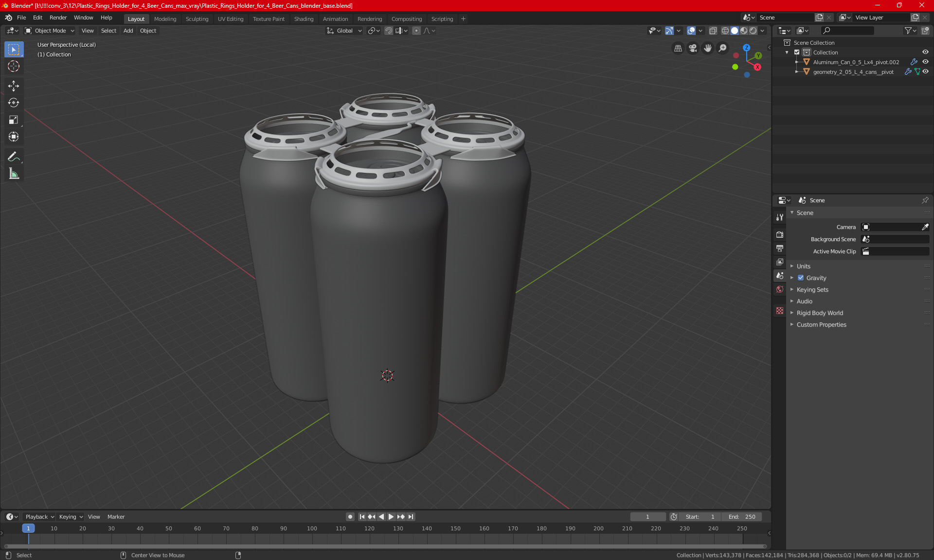 3D Plastic Rings Holder for 4 Beer Cans