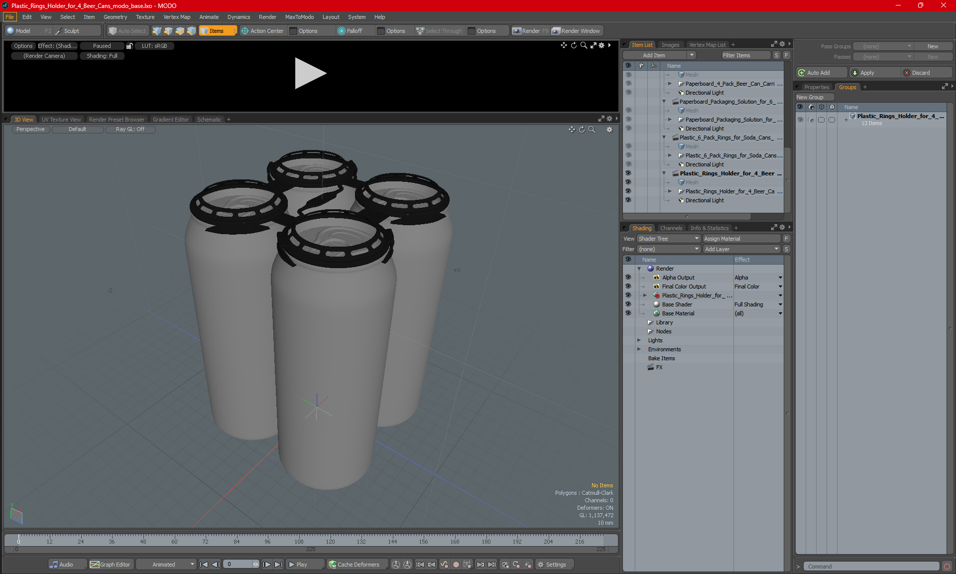 3D Plastic Rings Holder for 4 Beer Cans