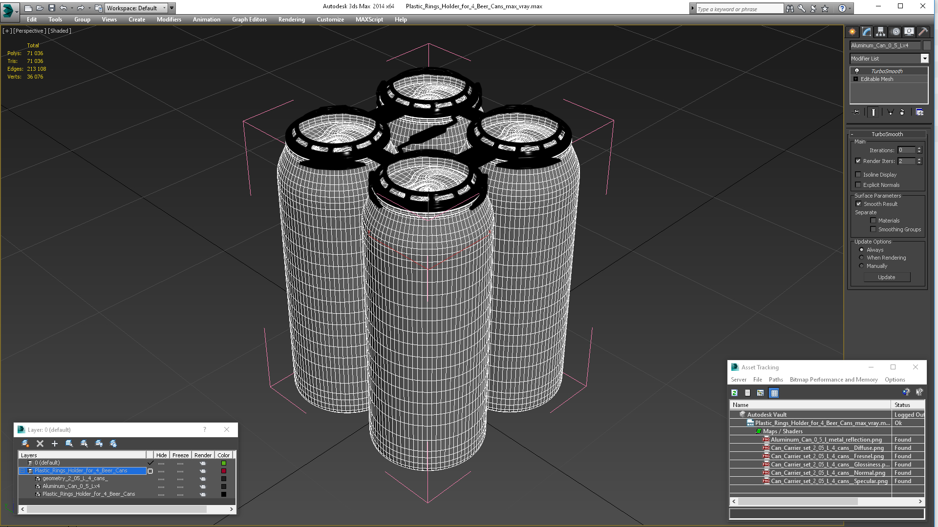 3D Plastic Rings Holder for 4 Beer Cans