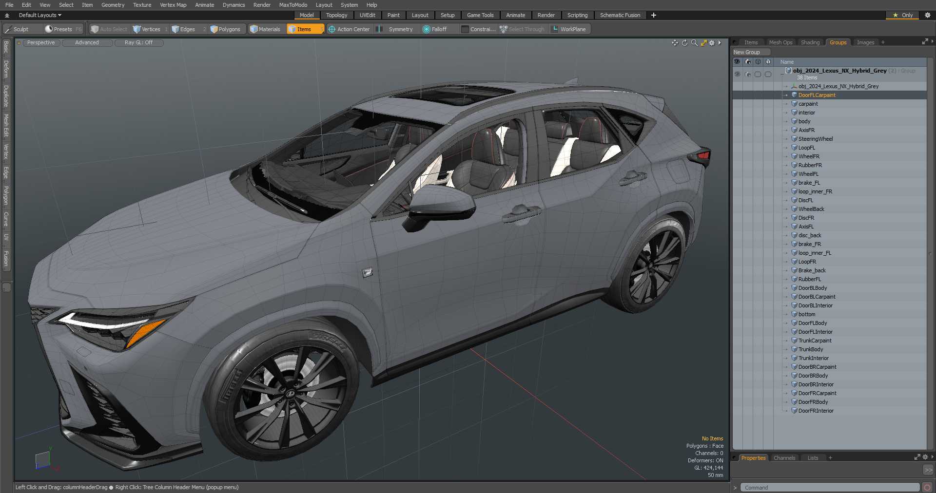 3D model 2024 Lexus NX Hybrid Grey