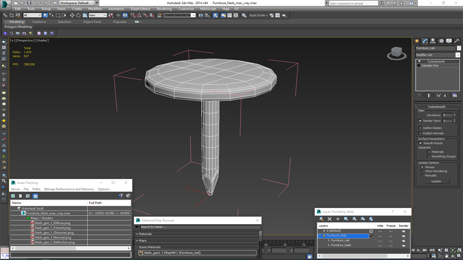 3D model Furniture Nails