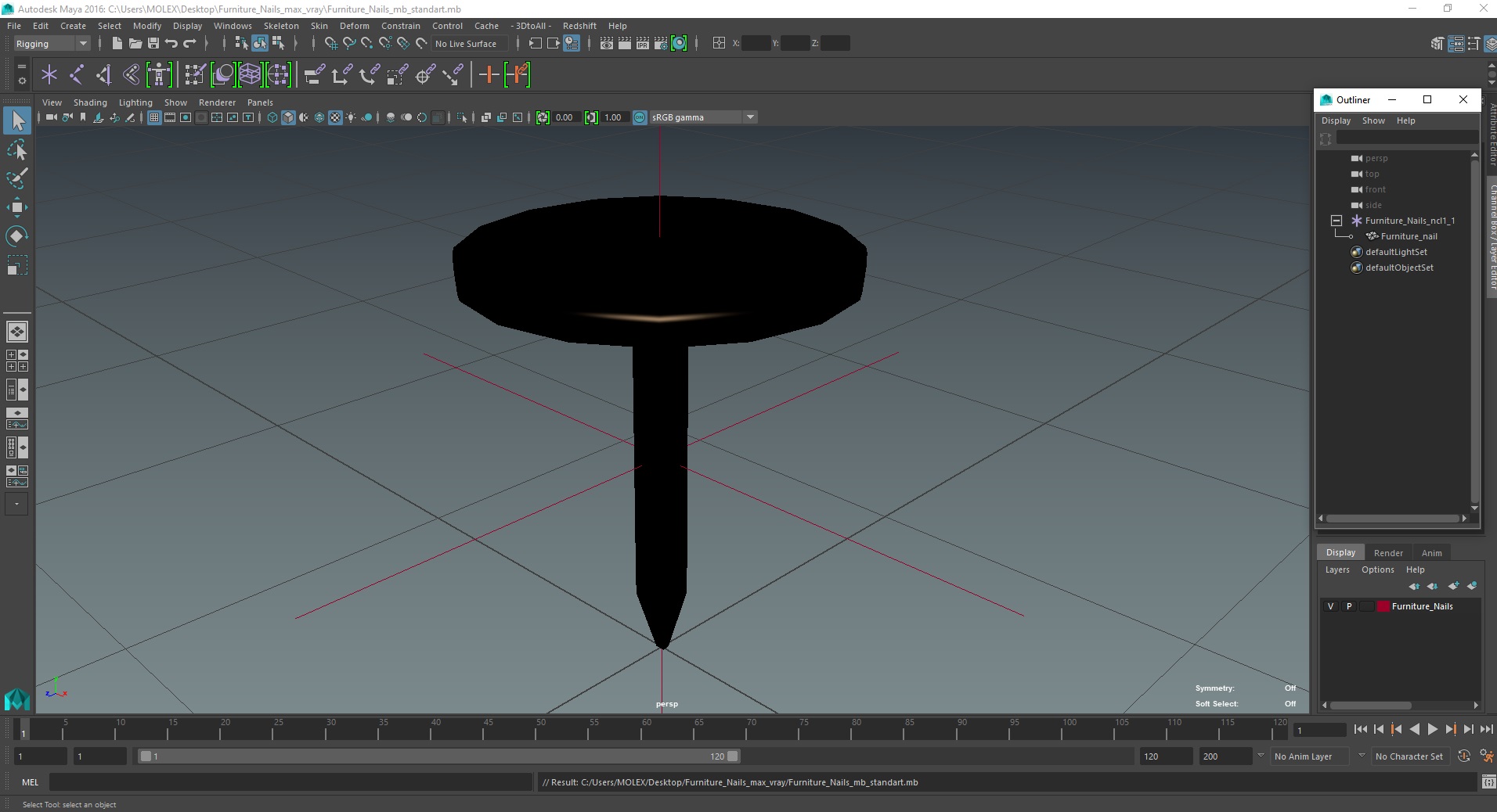 3D model Furniture Nails