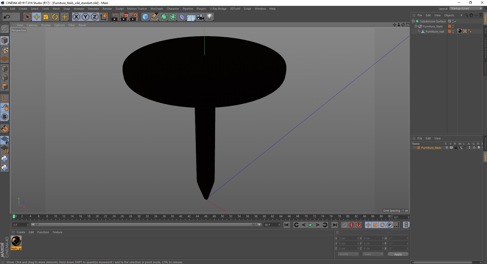 3D model Furniture Nails