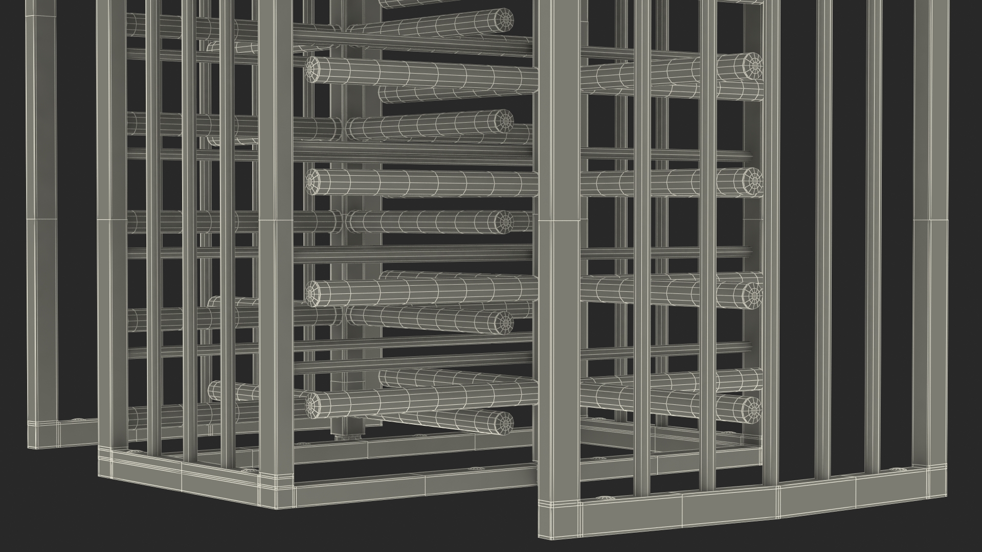 3D model Full Height Dual Lane Security Turnstile