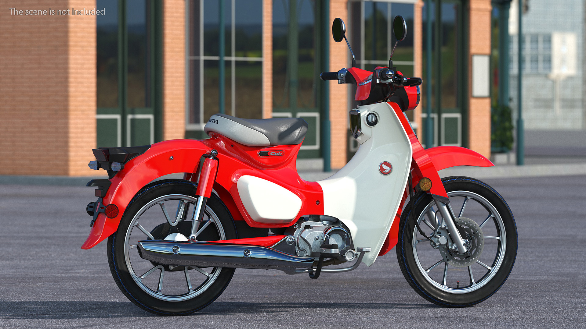 Scooter Honda Super Cub 2024 Red Rigged 3D model
