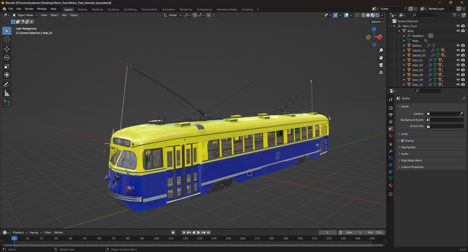 3D model Retro Tram