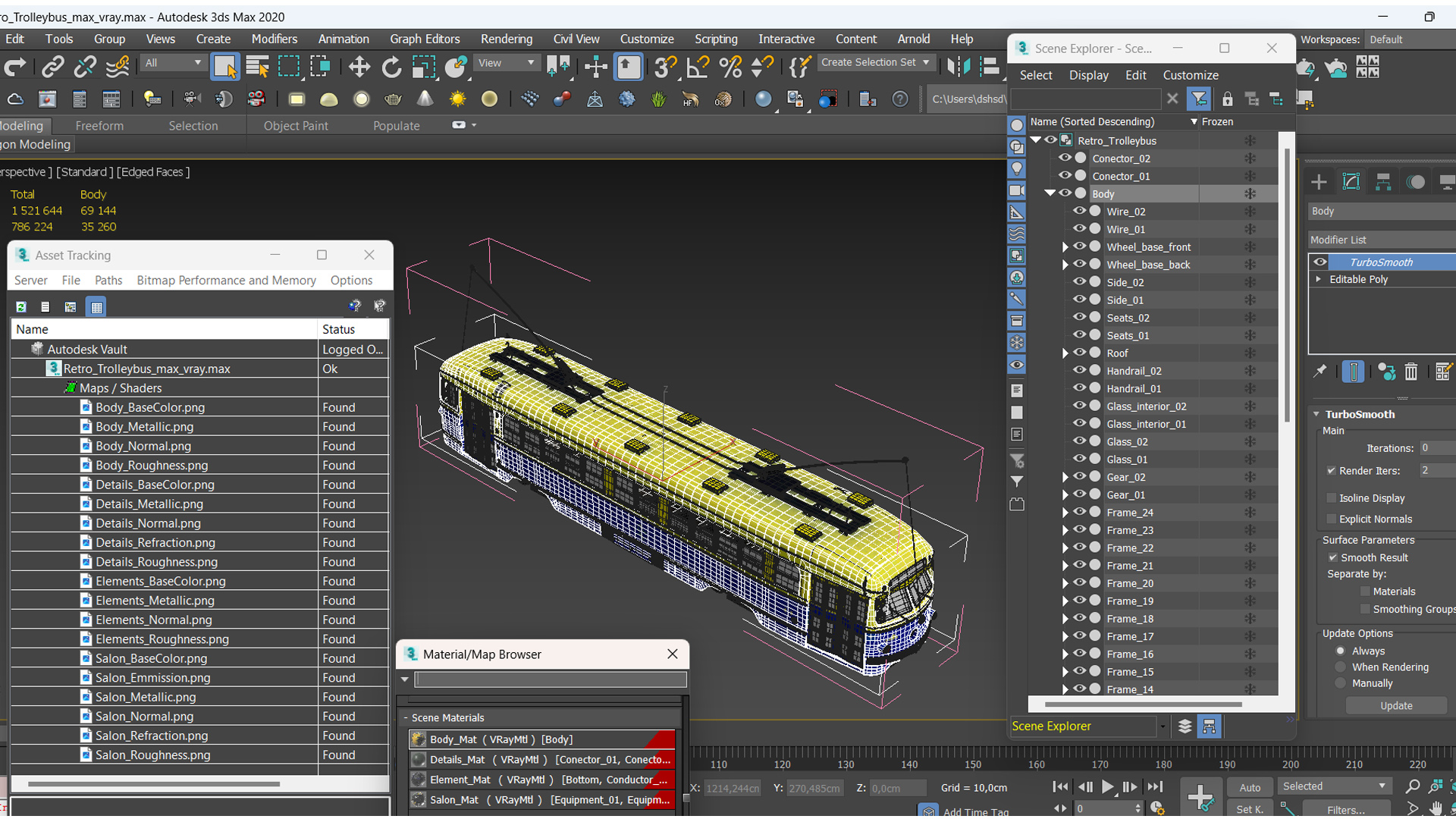 3D model Retro Tram