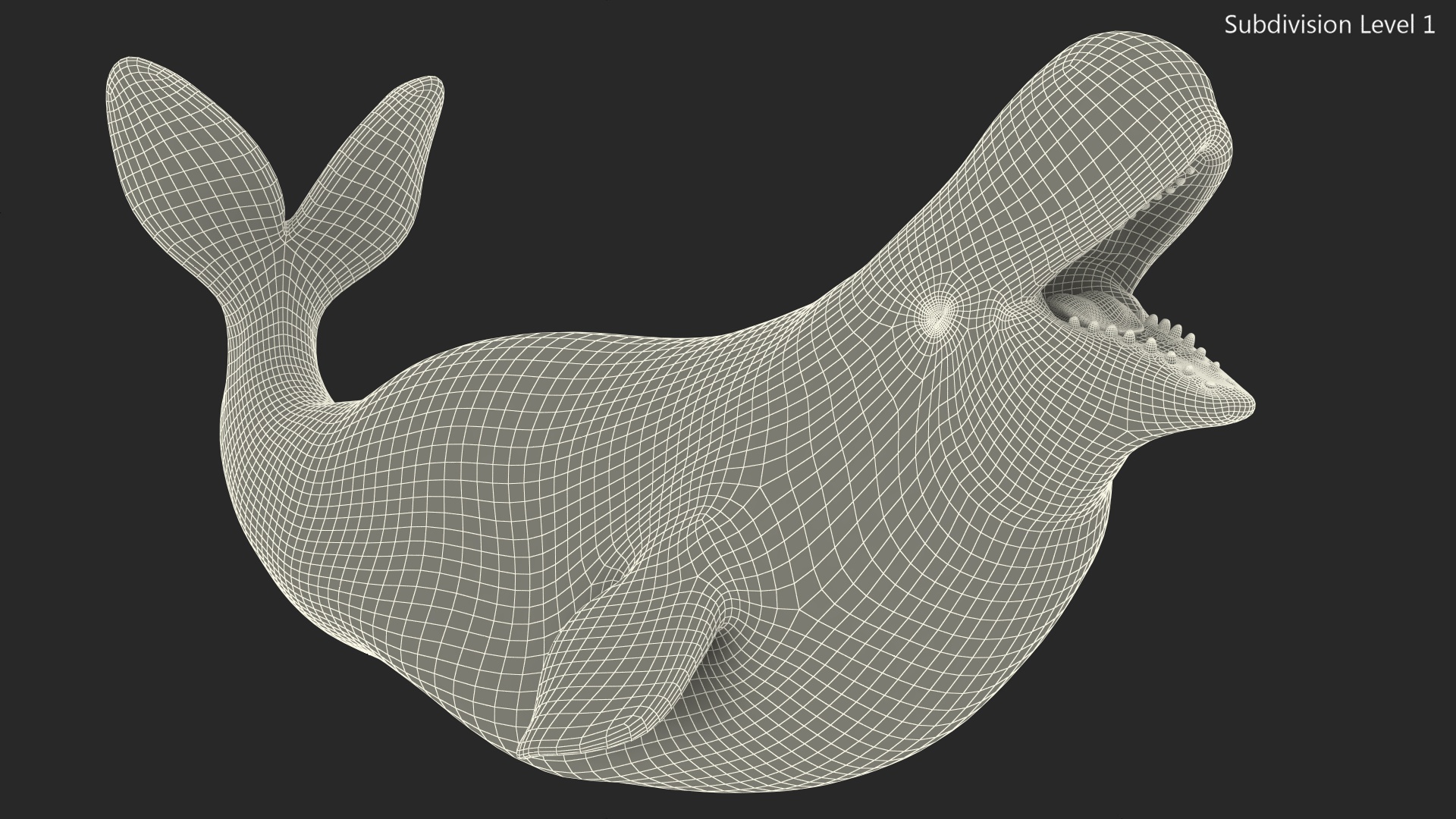 3D Beluga Whale Adult Playful Pose