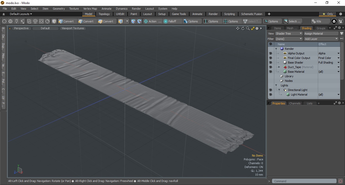 3D model Strip of Silver Gray Duct Tape