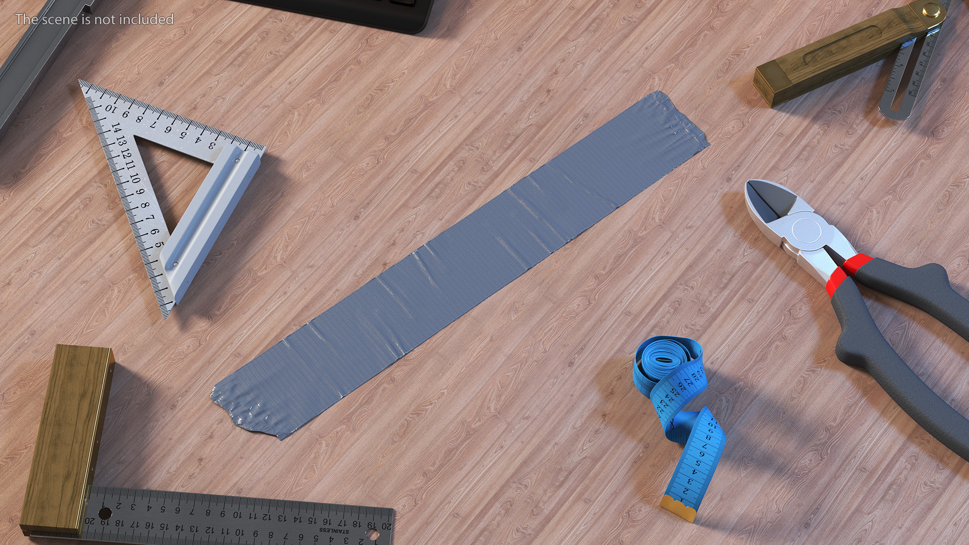 3D model Strip of Silver Gray Duct Tape