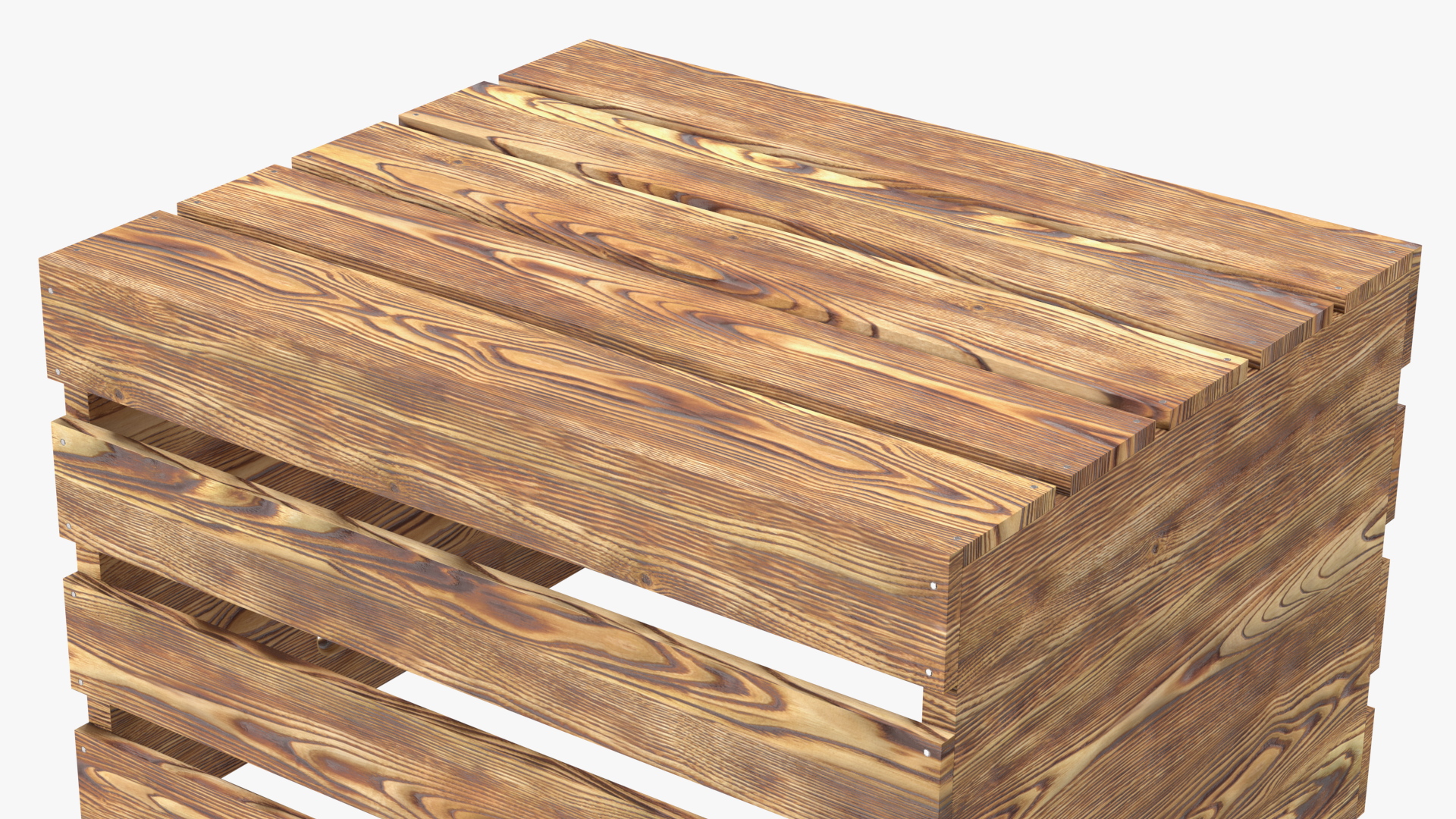3D model Large High Box of Burnt Planks