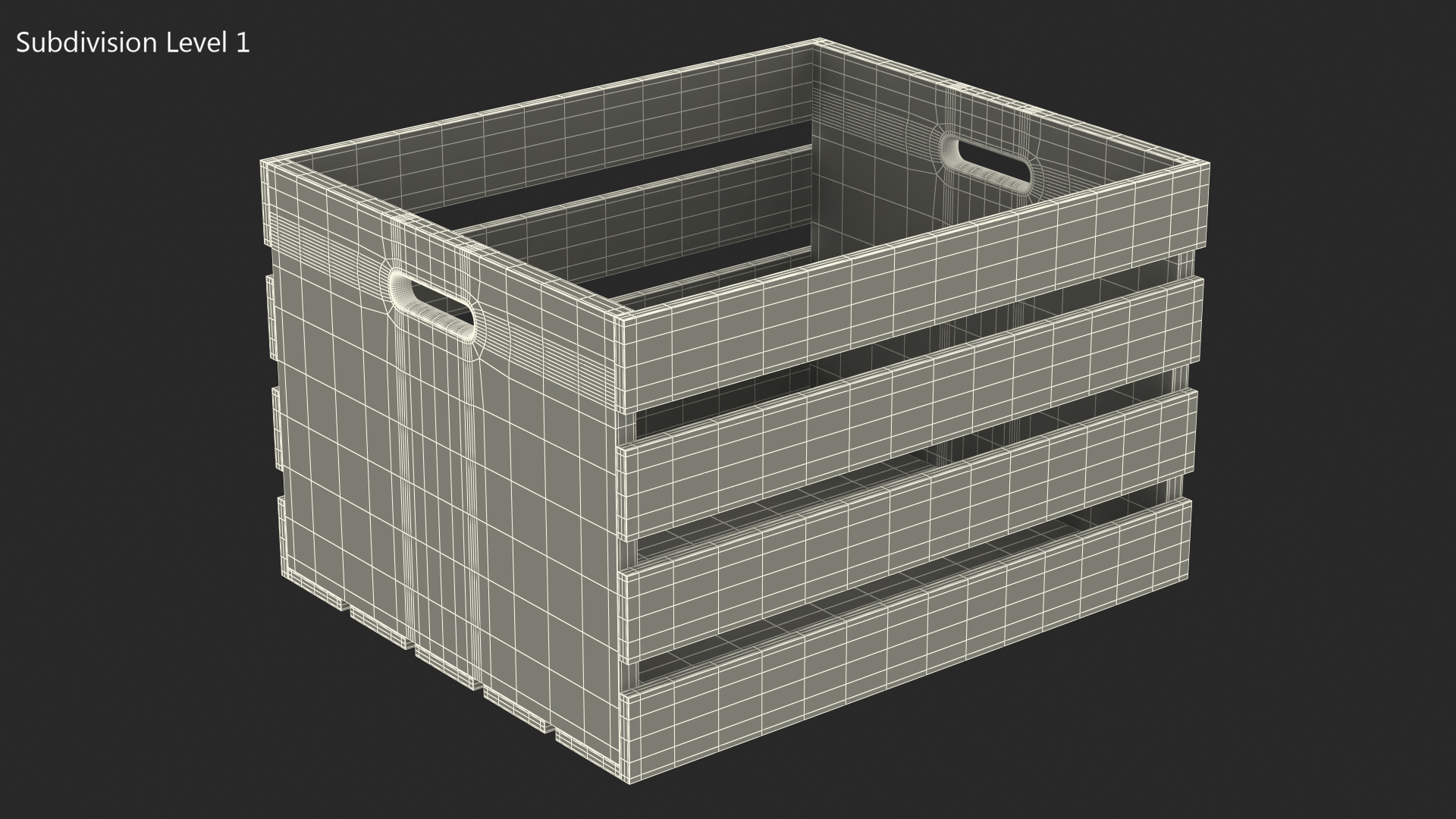3D model Large High Box of Burnt Planks