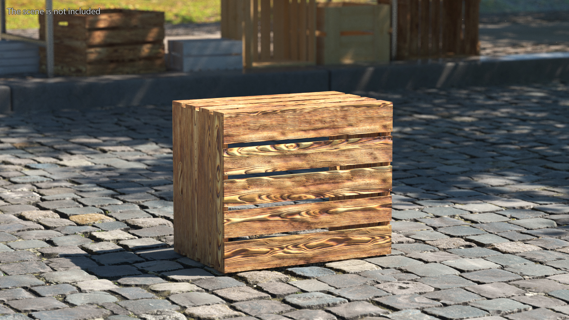 3D model Large High Box of Burnt Planks