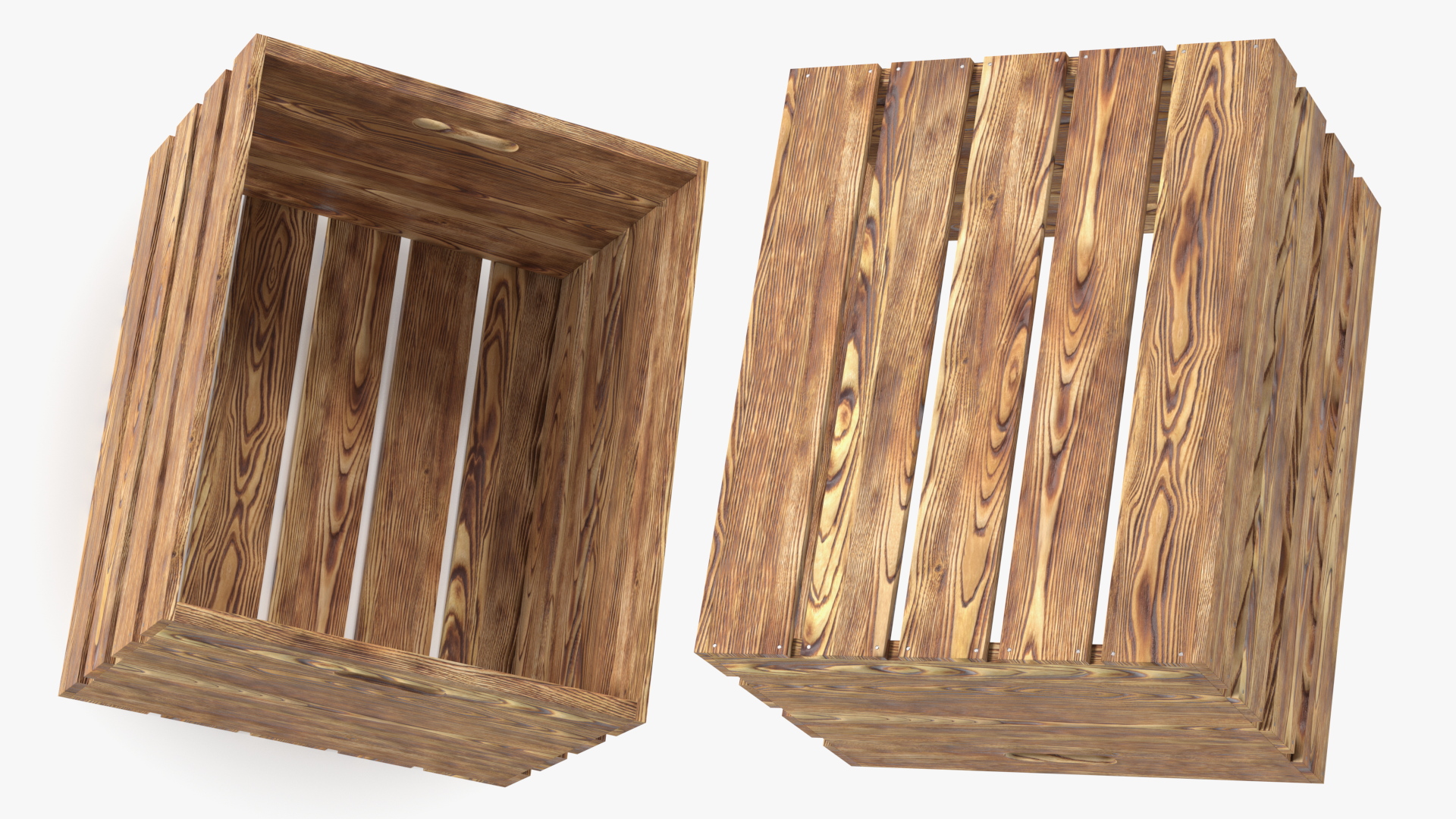 3D model Large High Box of Burnt Planks