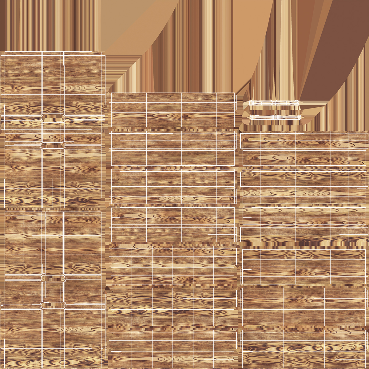 3D model Large High Box of Burnt Planks