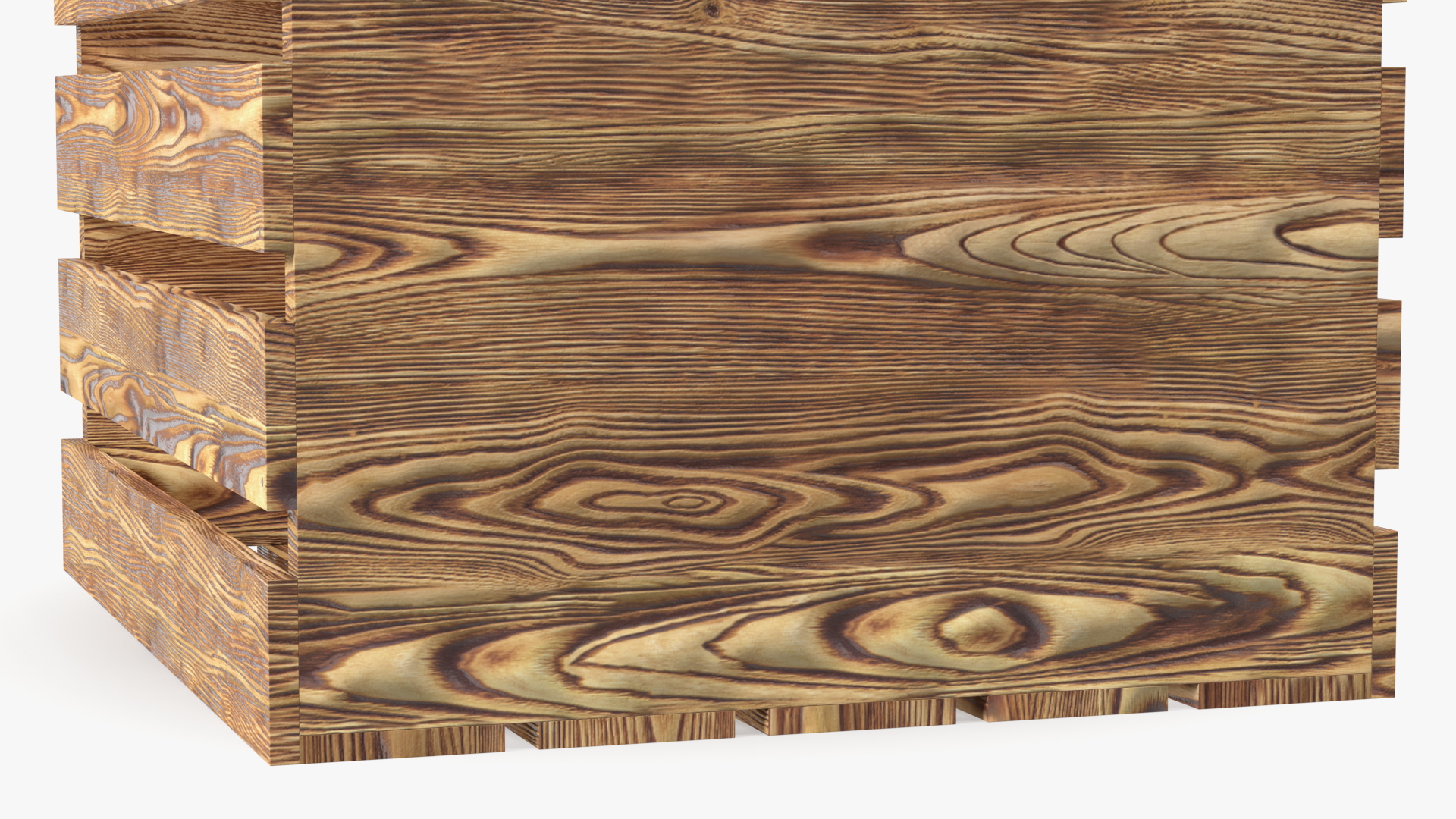 3D model Large High Box of Burnt Planks