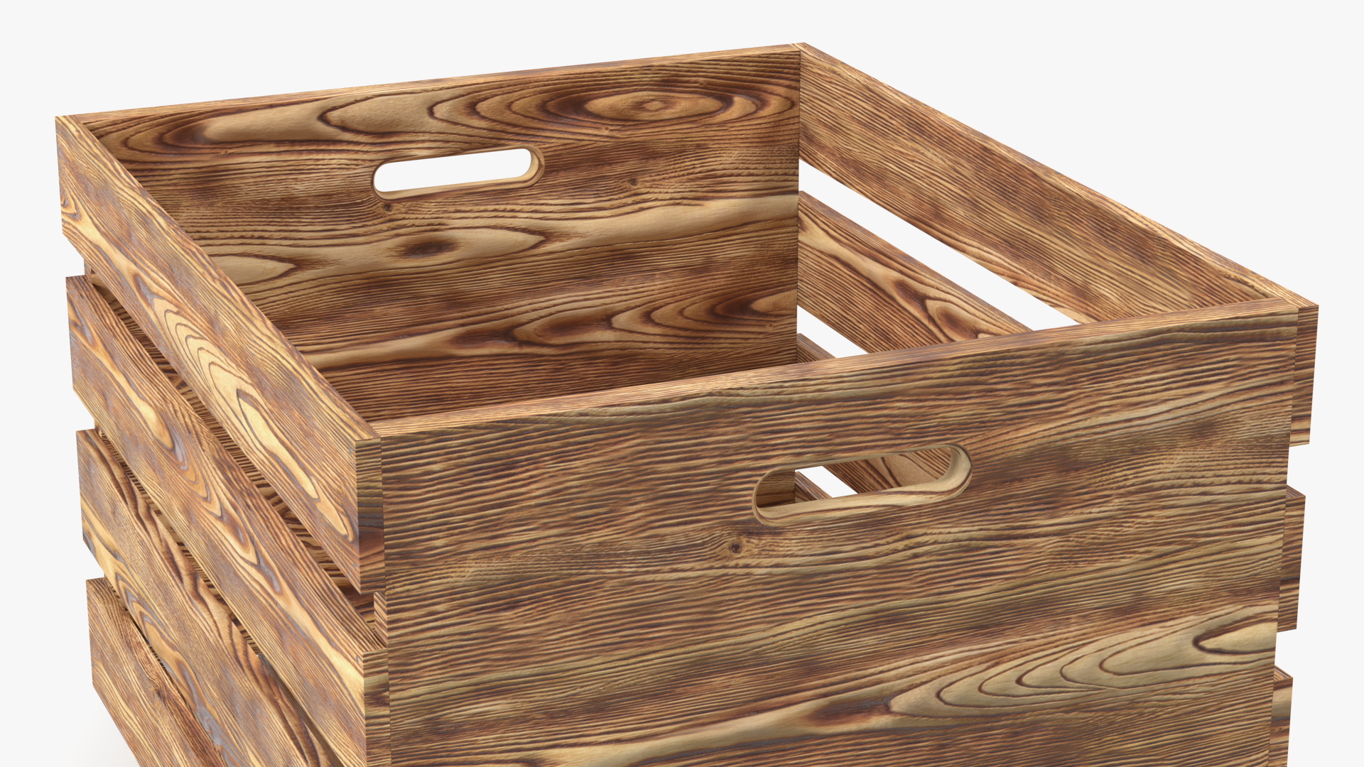 3D model Large High Box of Burnt Planks