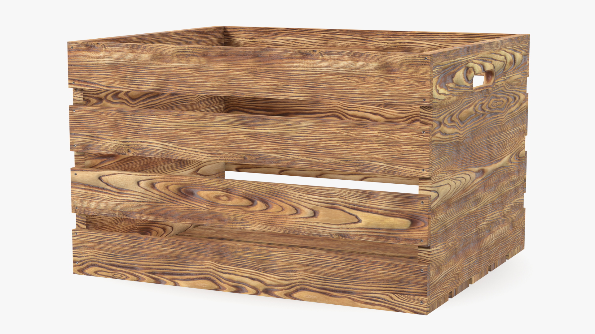 3D model Large High Box of Burnt Planks
