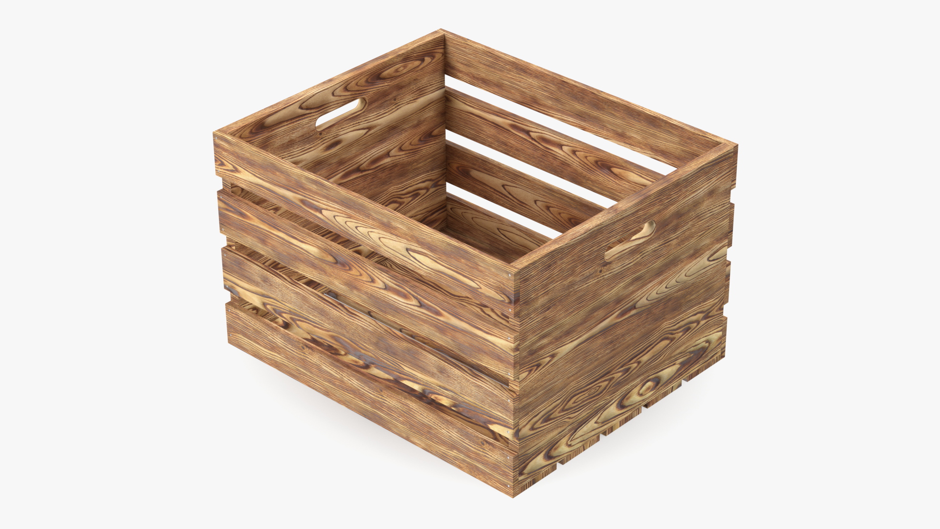 3D model Large High Box of Burnt Planks
